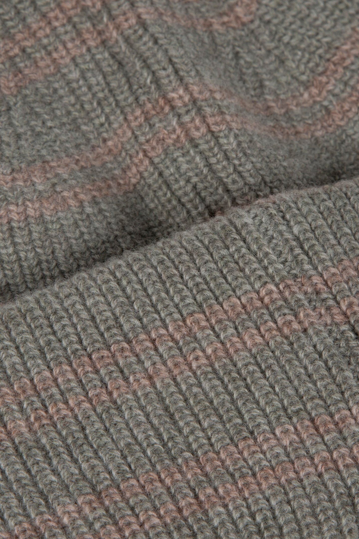 WOOL STRIPE BEANIE GREEN MELAN 3