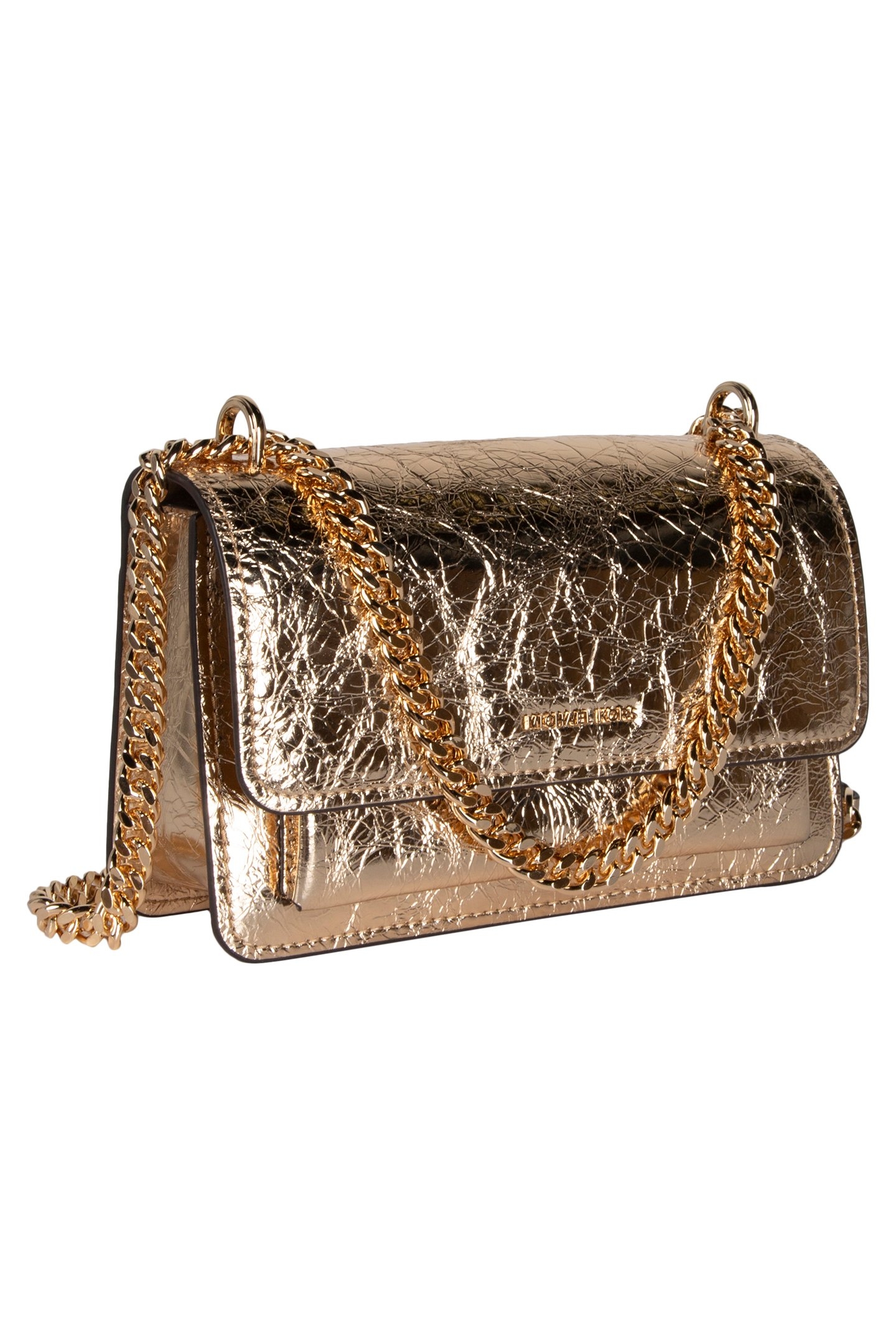 LEATHER SHOULDER BAG IN PALE GOLD 4