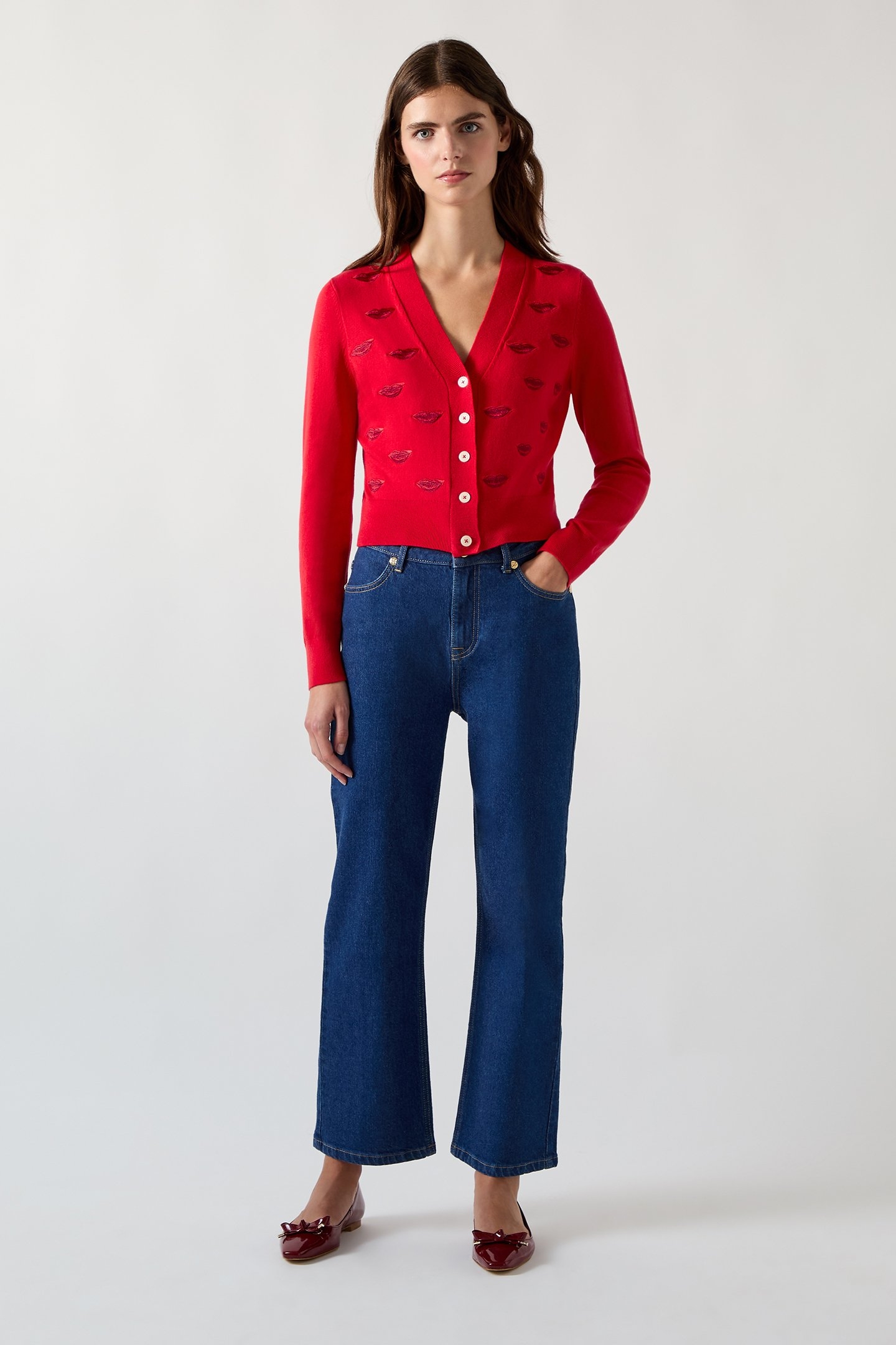 CD TALLIS LIPS CARDIGAN RED 2