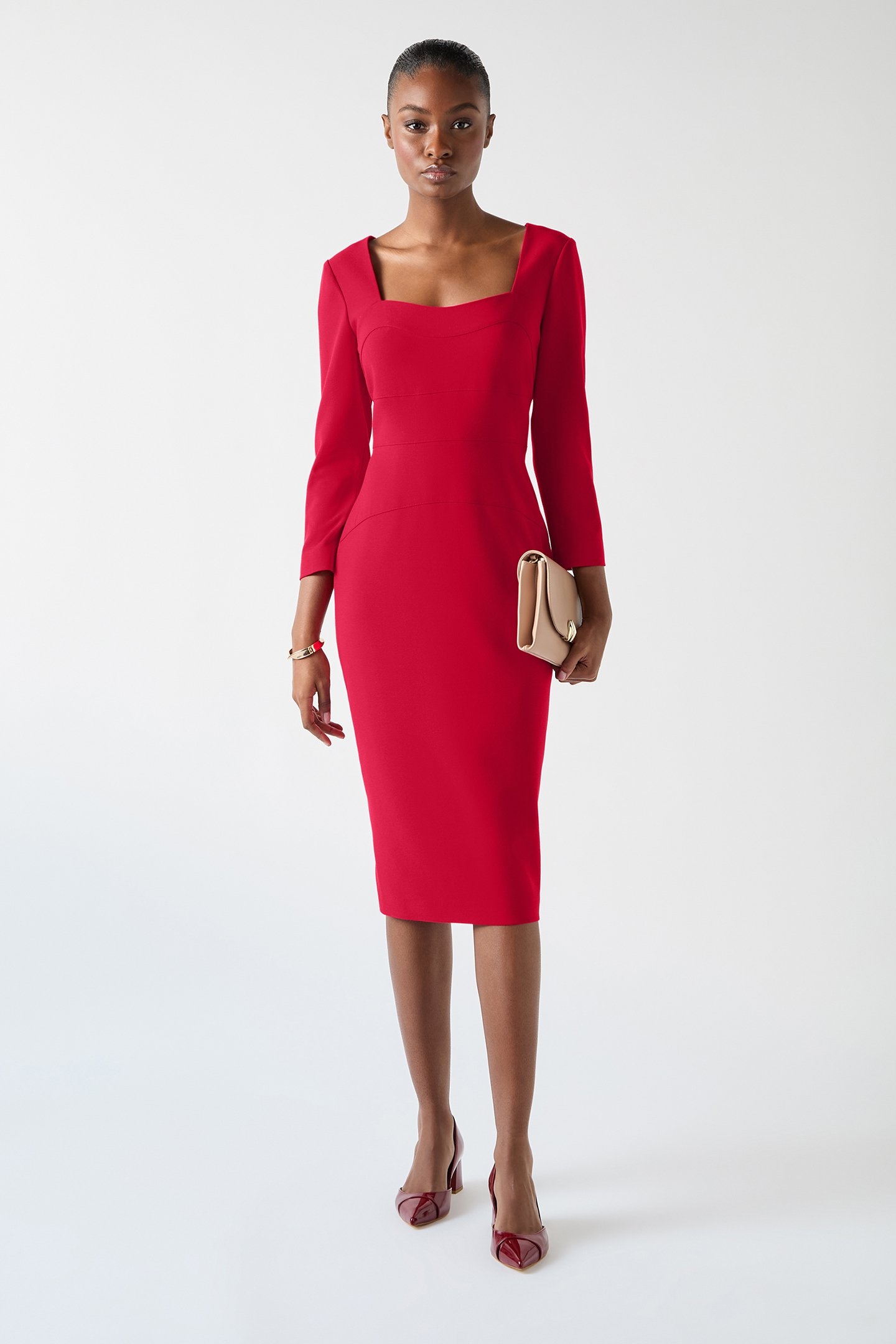 DR ALTYN CREPE DRESS RED 1