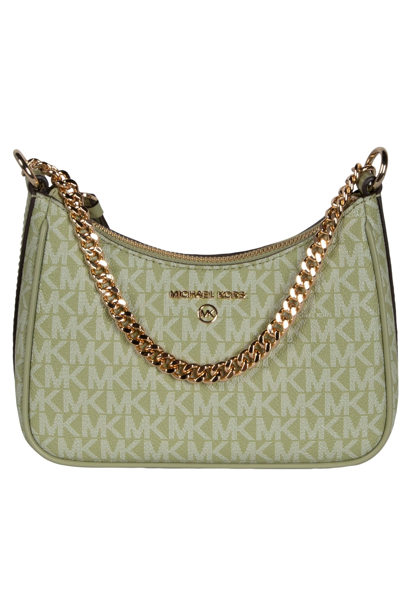 SMALL LEATHER CHAIN POUCHETTE SHOULDER BAG IN SAGE 2