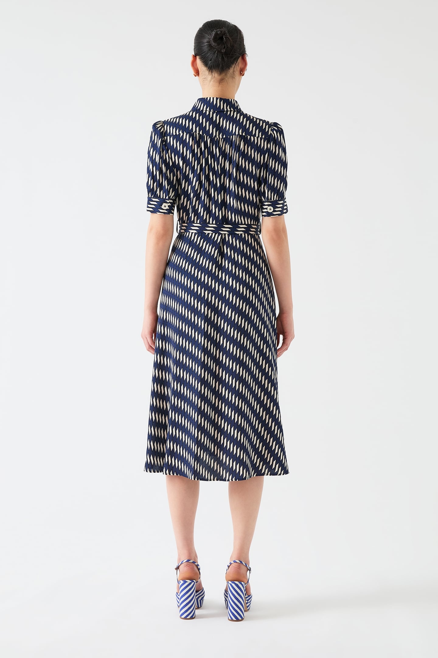 DR VALERIE SHIRT DRESS NAVY/CREAM 4