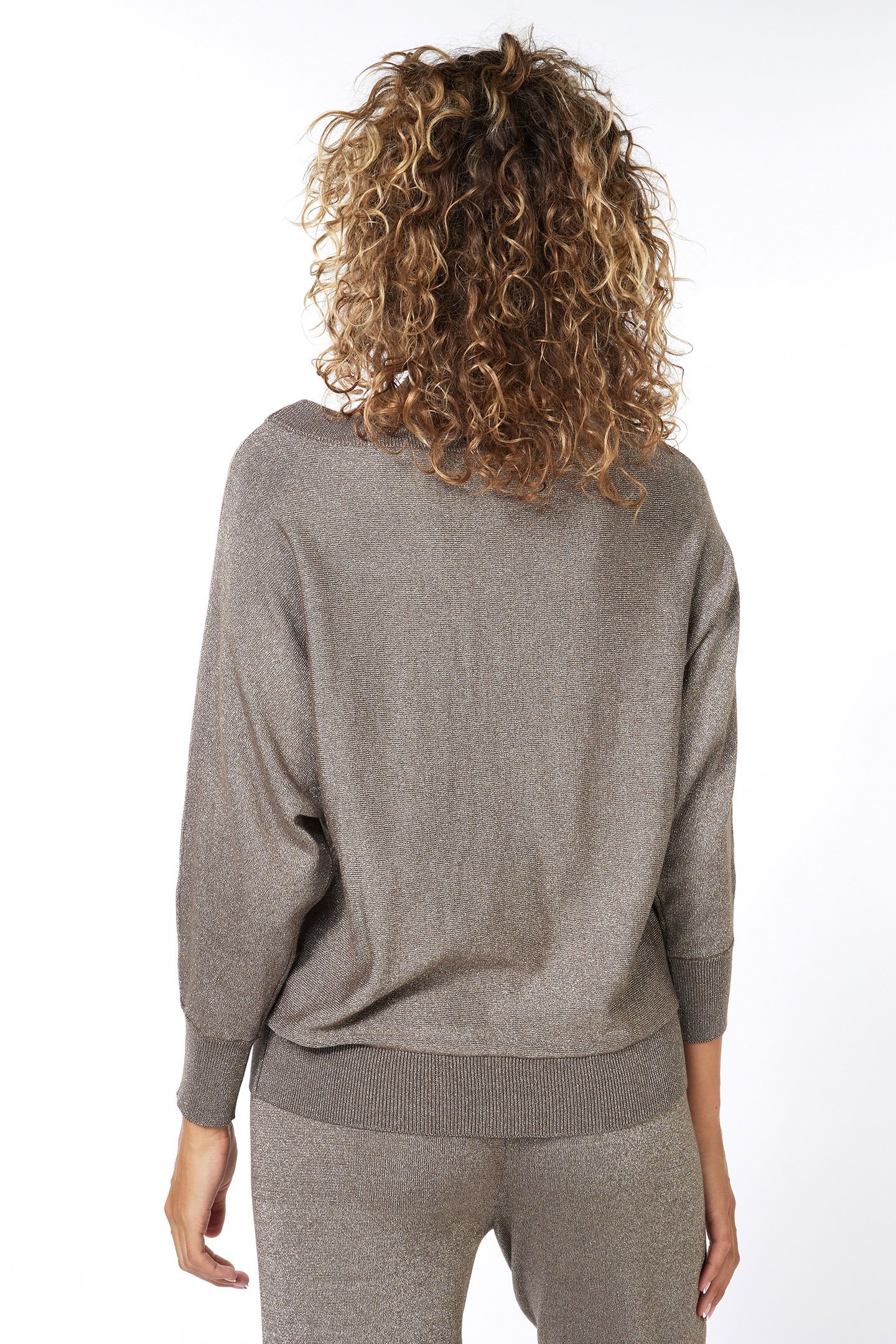 SWEATER BATWING LUREX ARMY GREEN 3