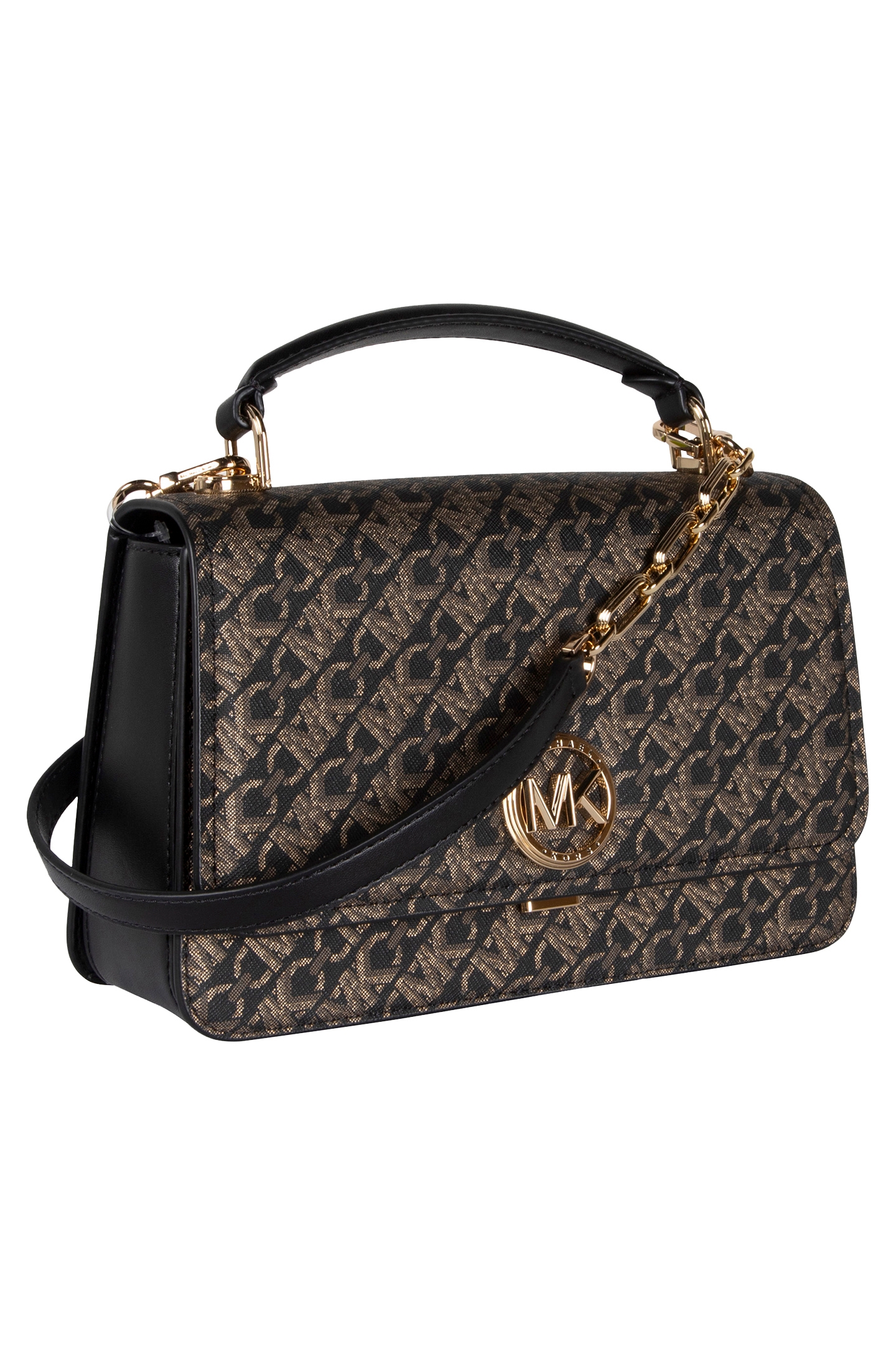 MD EW TH CHN SATCHEL BLK/PALEGOLD 4