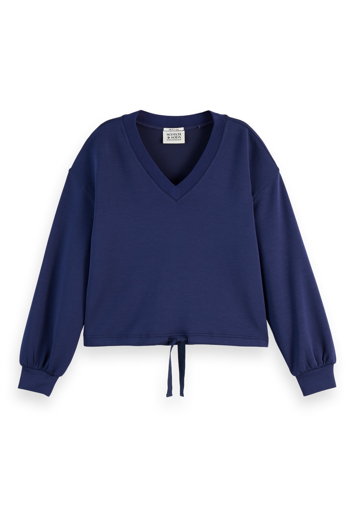 V-NECK MODAL SWEATSHIRT NAVY 1