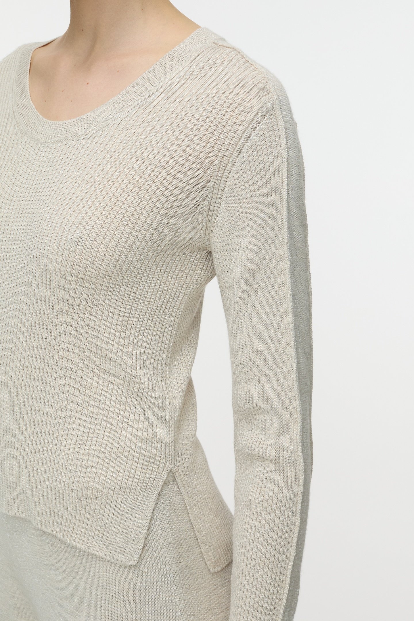SCOOP NECK LONGSLEEVE KNITS SABBIA BEIGE 6