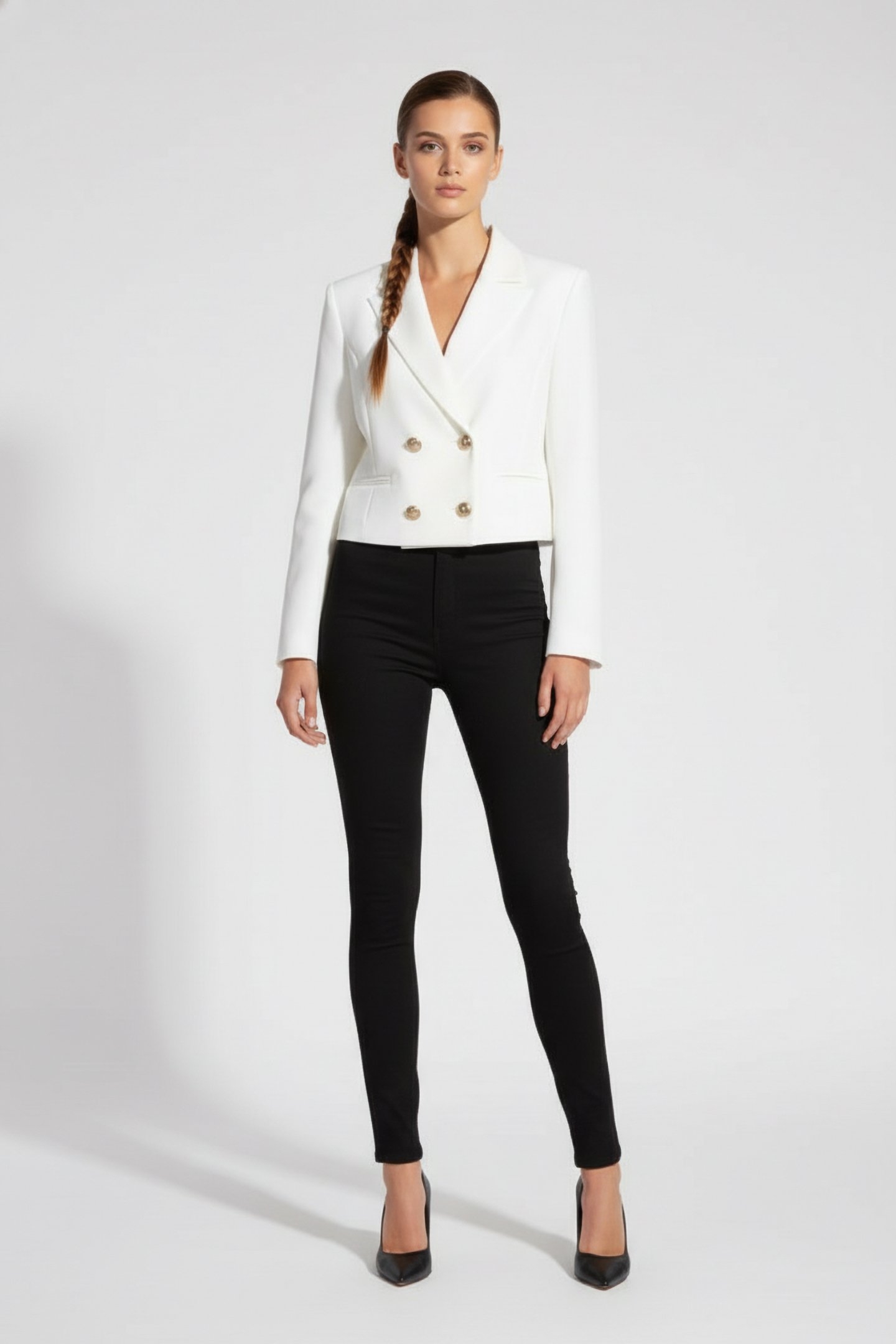 GUESS ECO ANDREE CROP BLAZER LUMINOUS WHITE 1