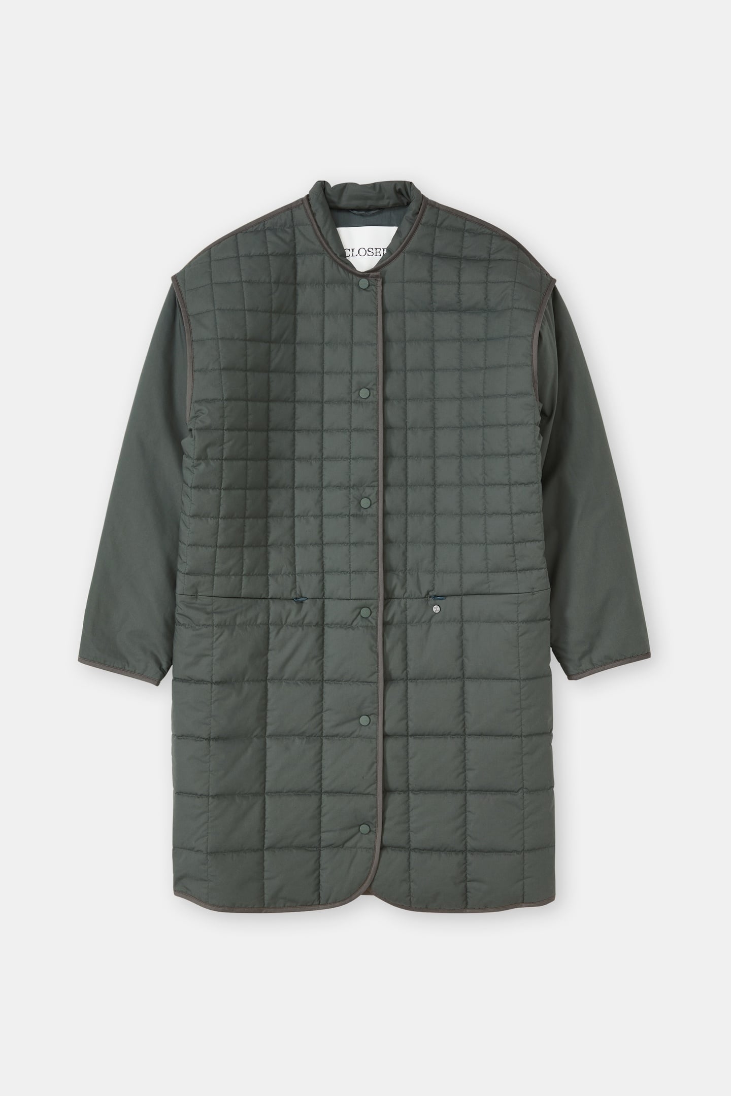 REVERSIBLE QUILTED COAT PINI GREEN 4
