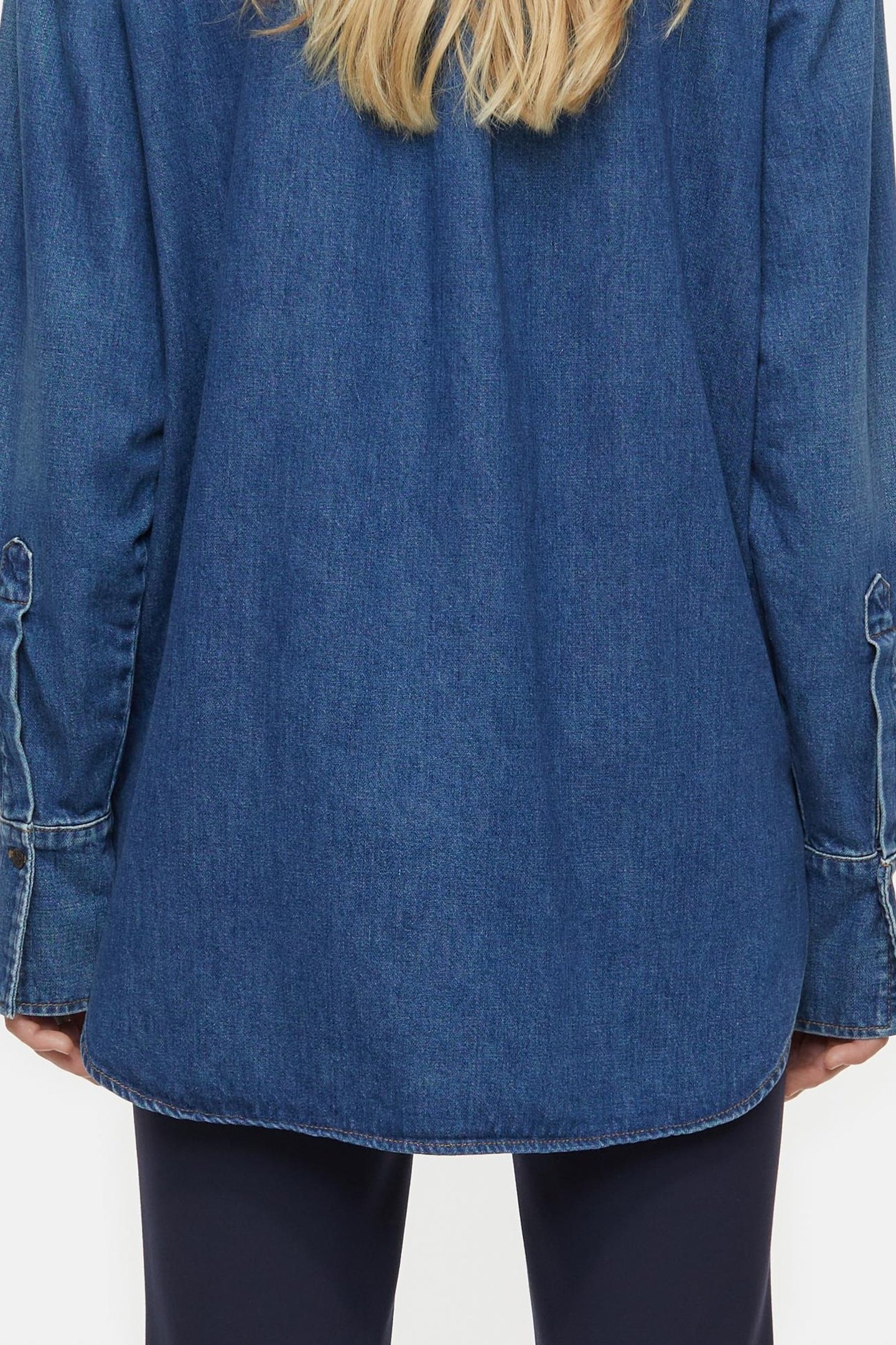 BOXY LONG SLEEVE SHIRT DARK BLUE 3