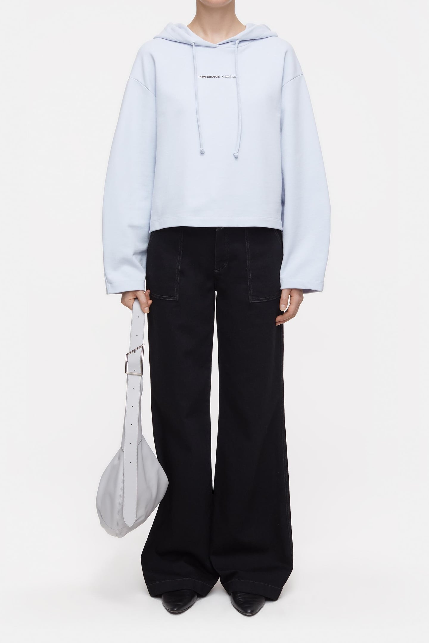 CROPPED HOODIE T-SHIRTS SOFT BLUE 1