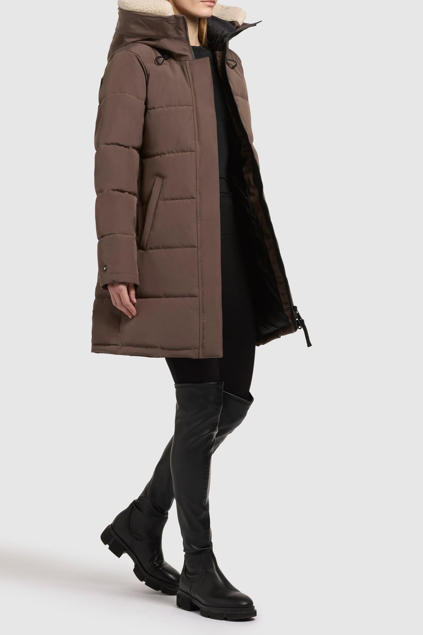 FALTD TEDDY COAT STONE TAUPE 1