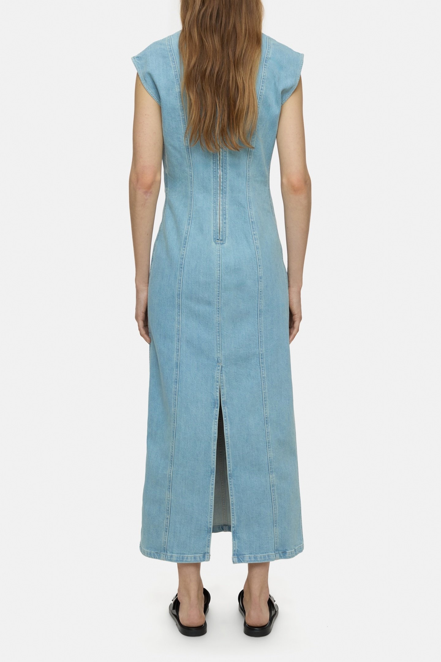 COLUMN DENIM DRESS LIGHT BLUE 2