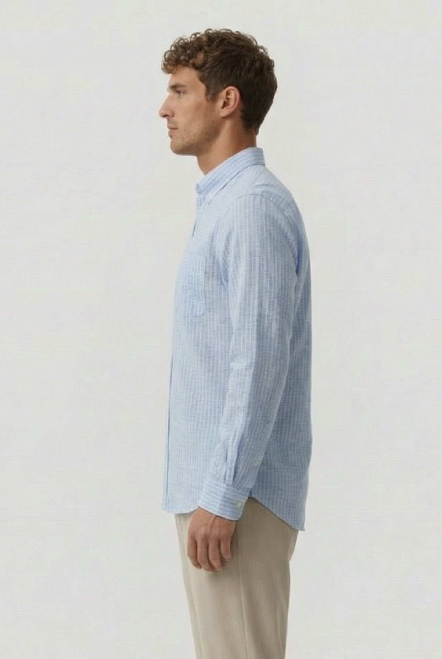 LINEN CHECK LONG SLEEVE SOFT BLUE CHECK 3