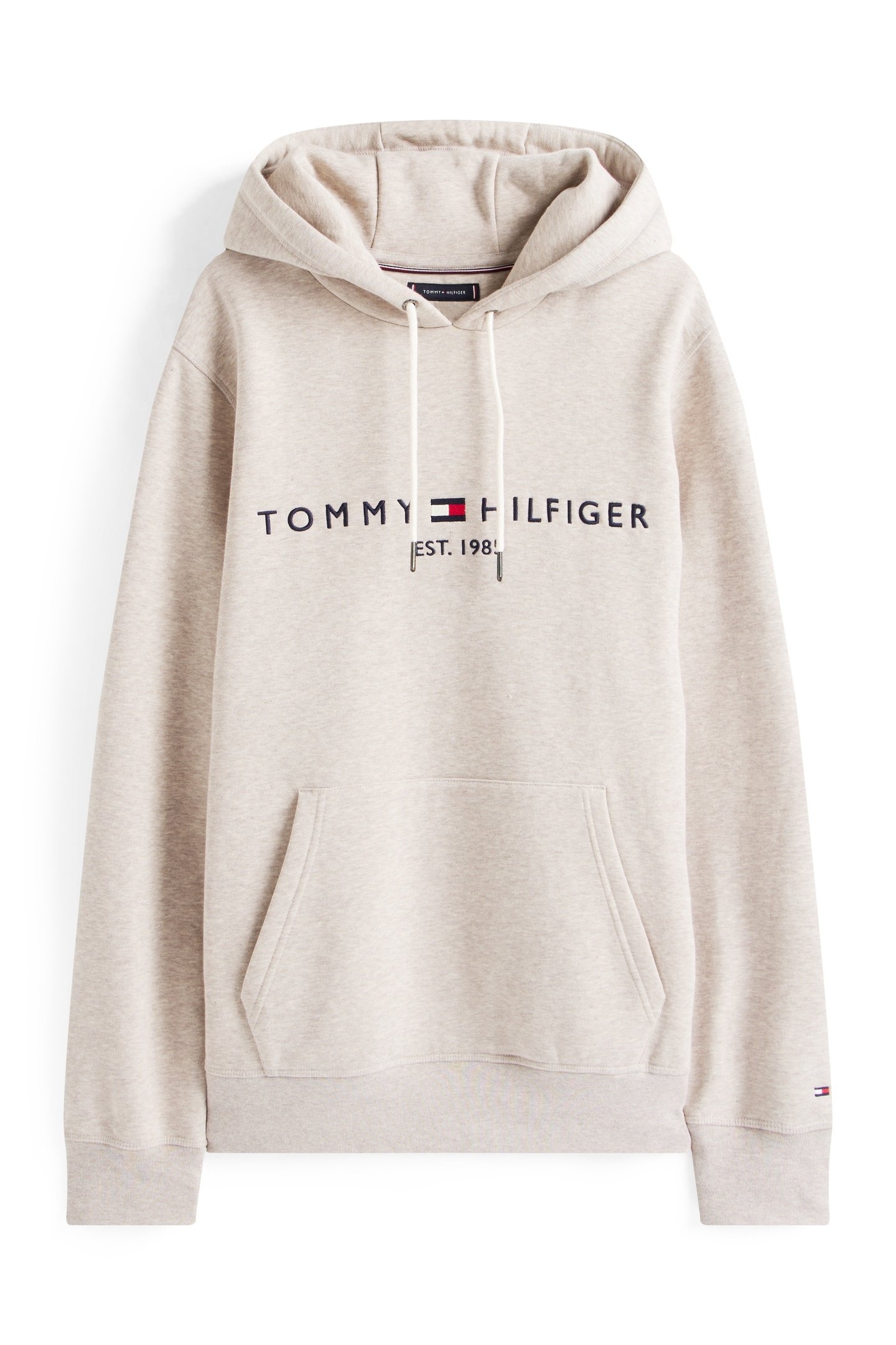 TOMMY LOGO HOODY HEATHERED PEBBLE 4