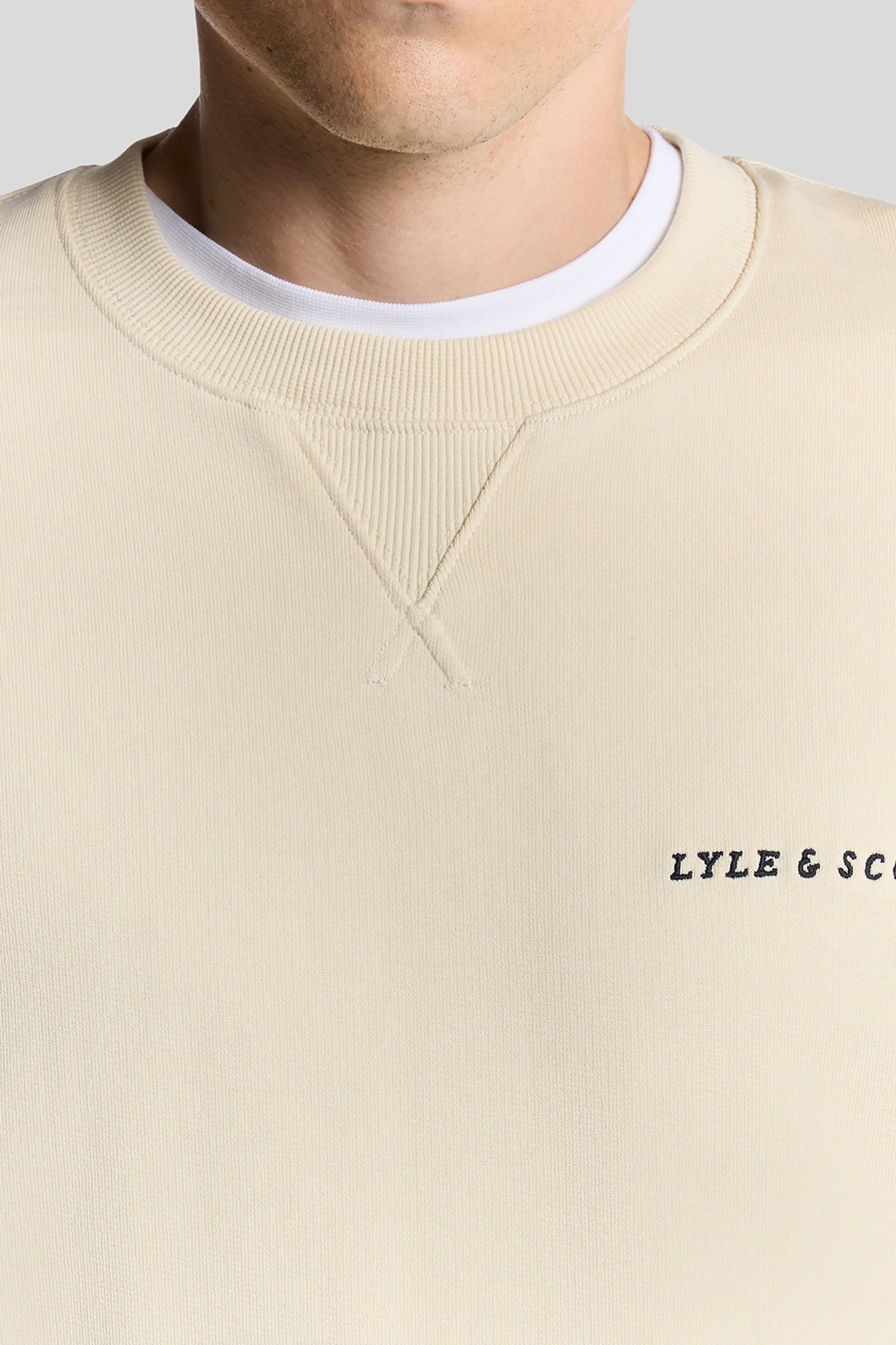 SCRIPT BRUSHBACK CREW NECK SWEATSHIRT FOAM 5