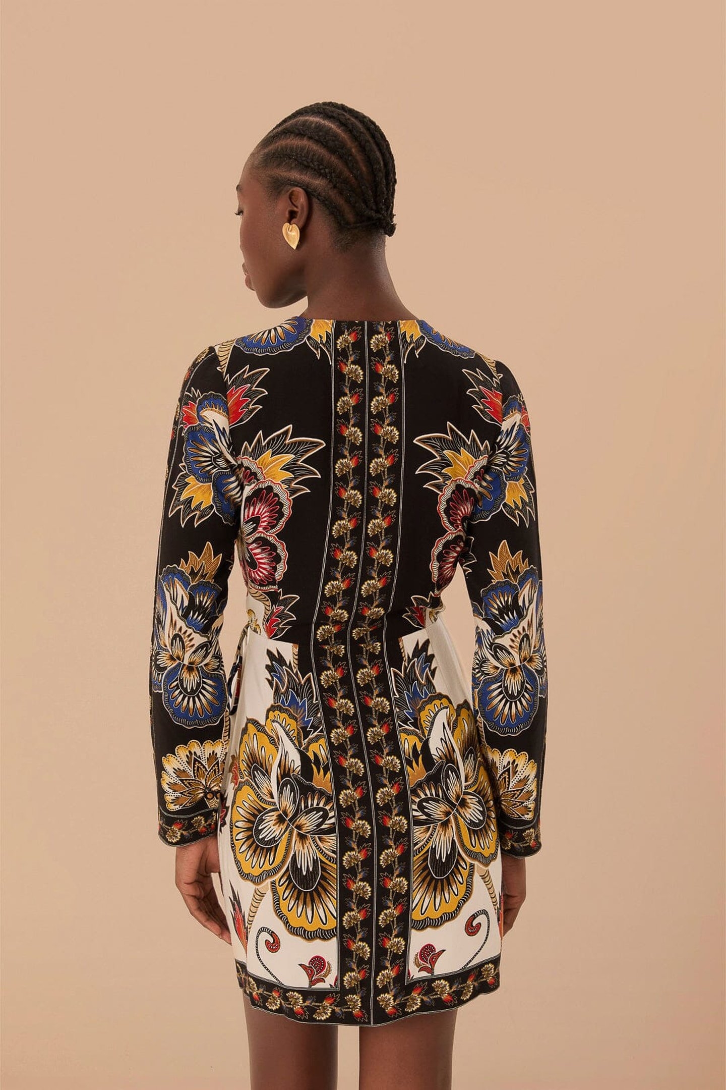 MAXI FLORAL BLACK WRAP MINI DRESS 2