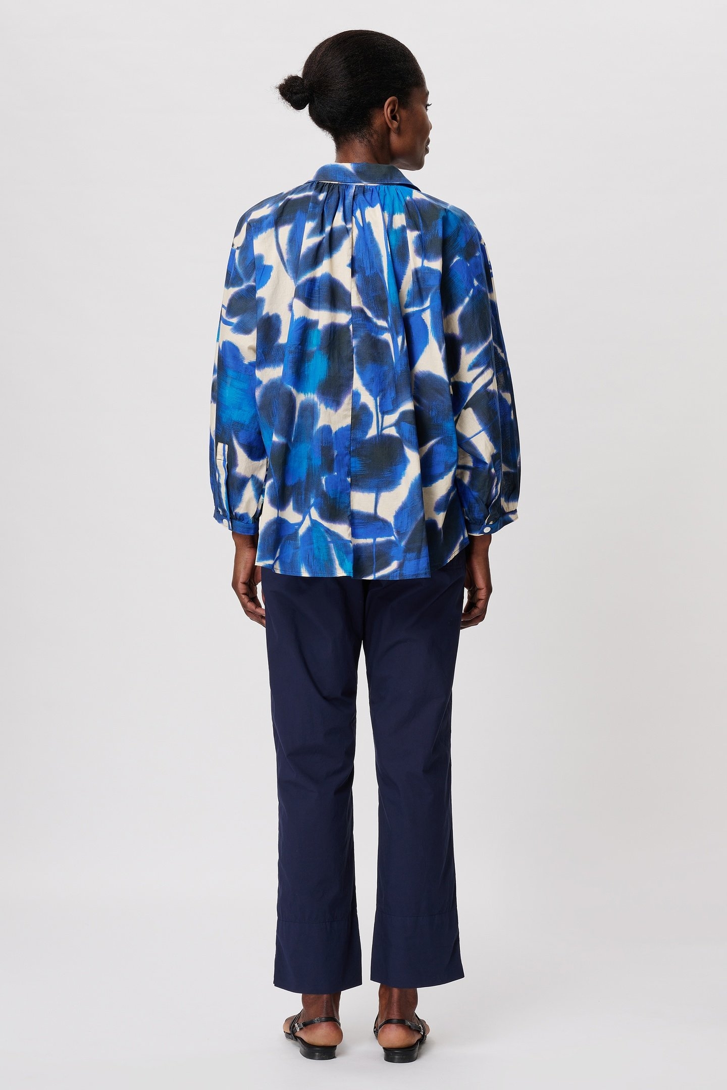 COTTON VOILE PRINT BLOUSE CORNFLOWER 3