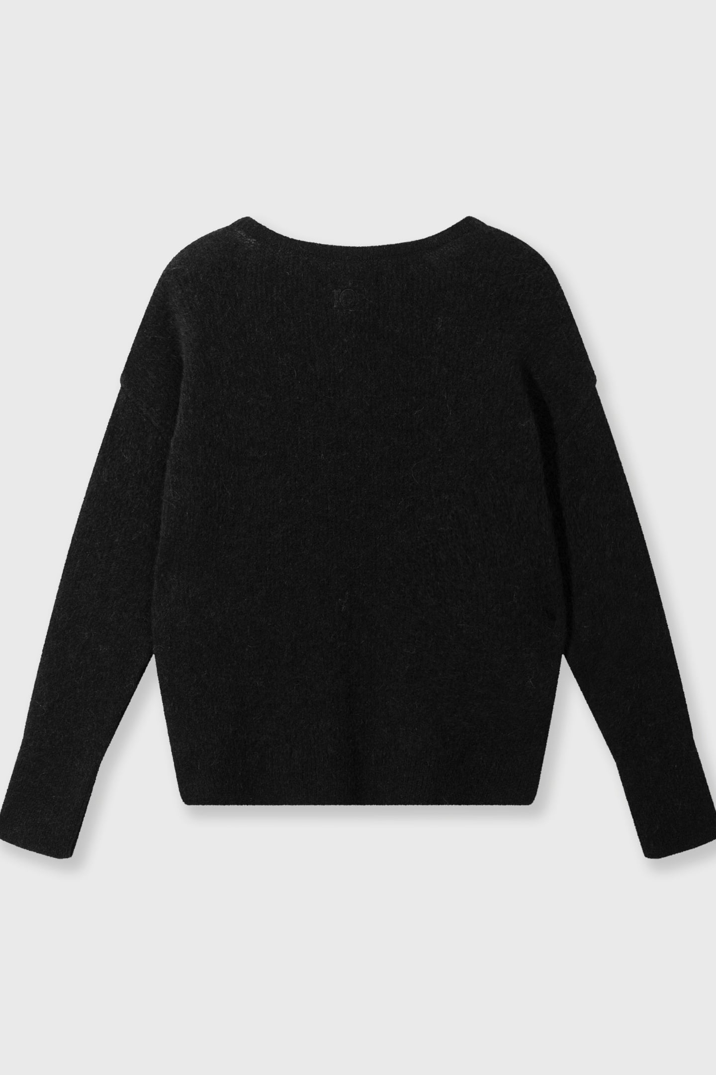 DEEP NECK KNIT SWEATER BLACK 4