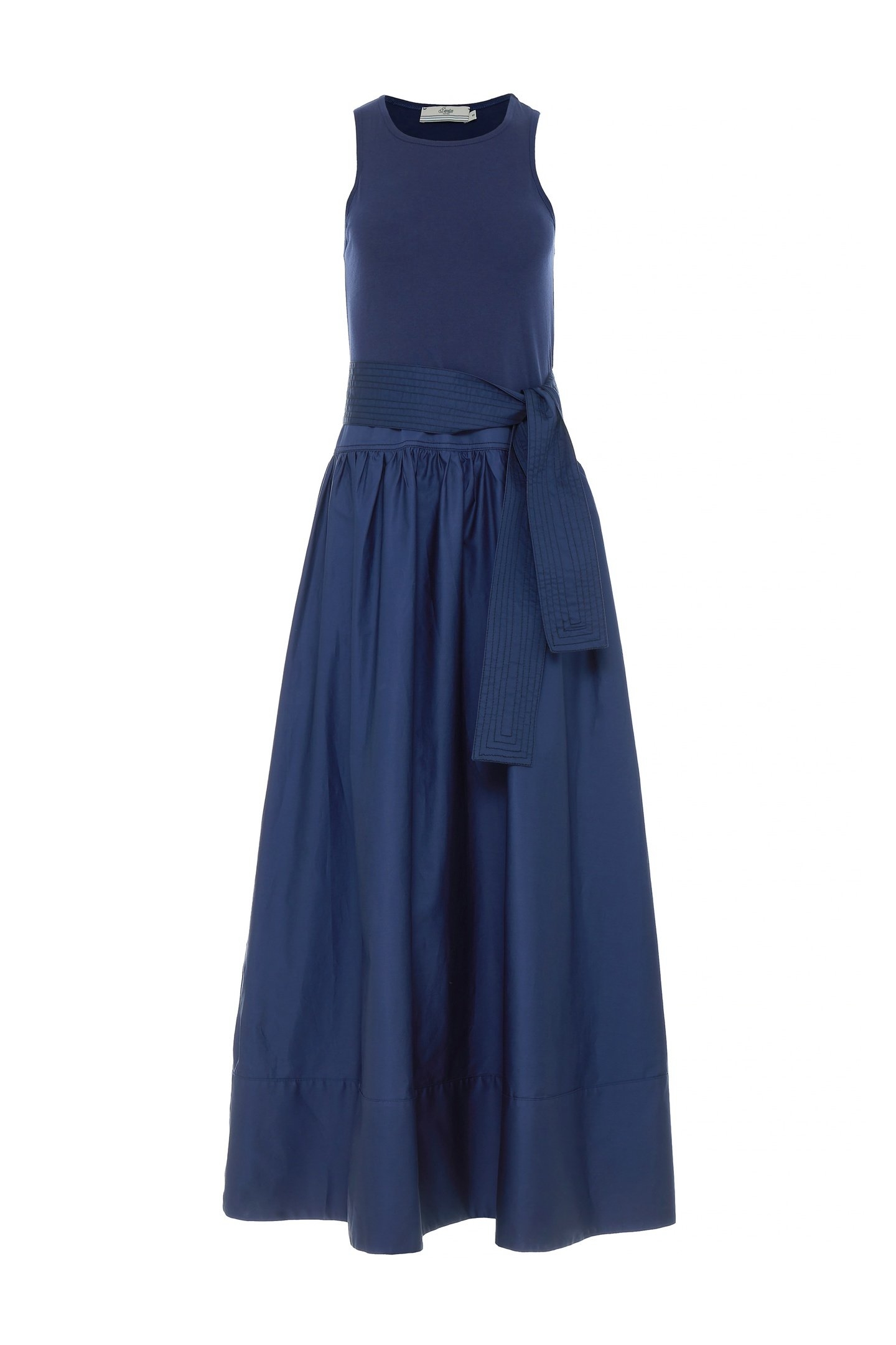 LIVELY LONG DRESS POPLIN WITH BELT NAVY 2
