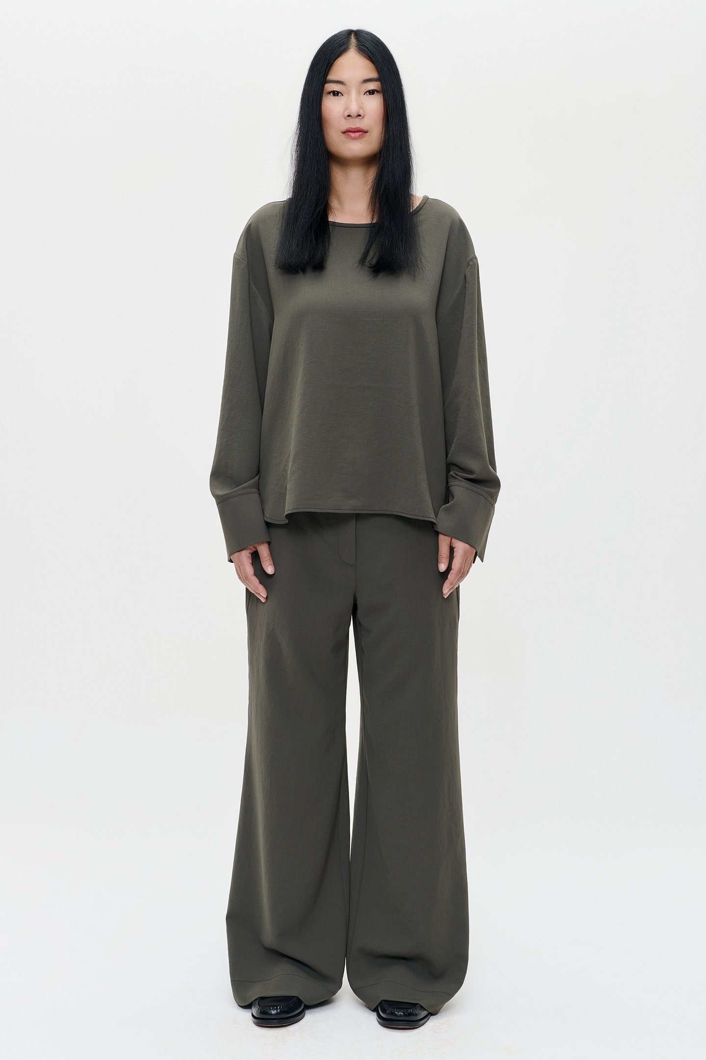 JAPANESE CREPE TOP GREEN KELP 1