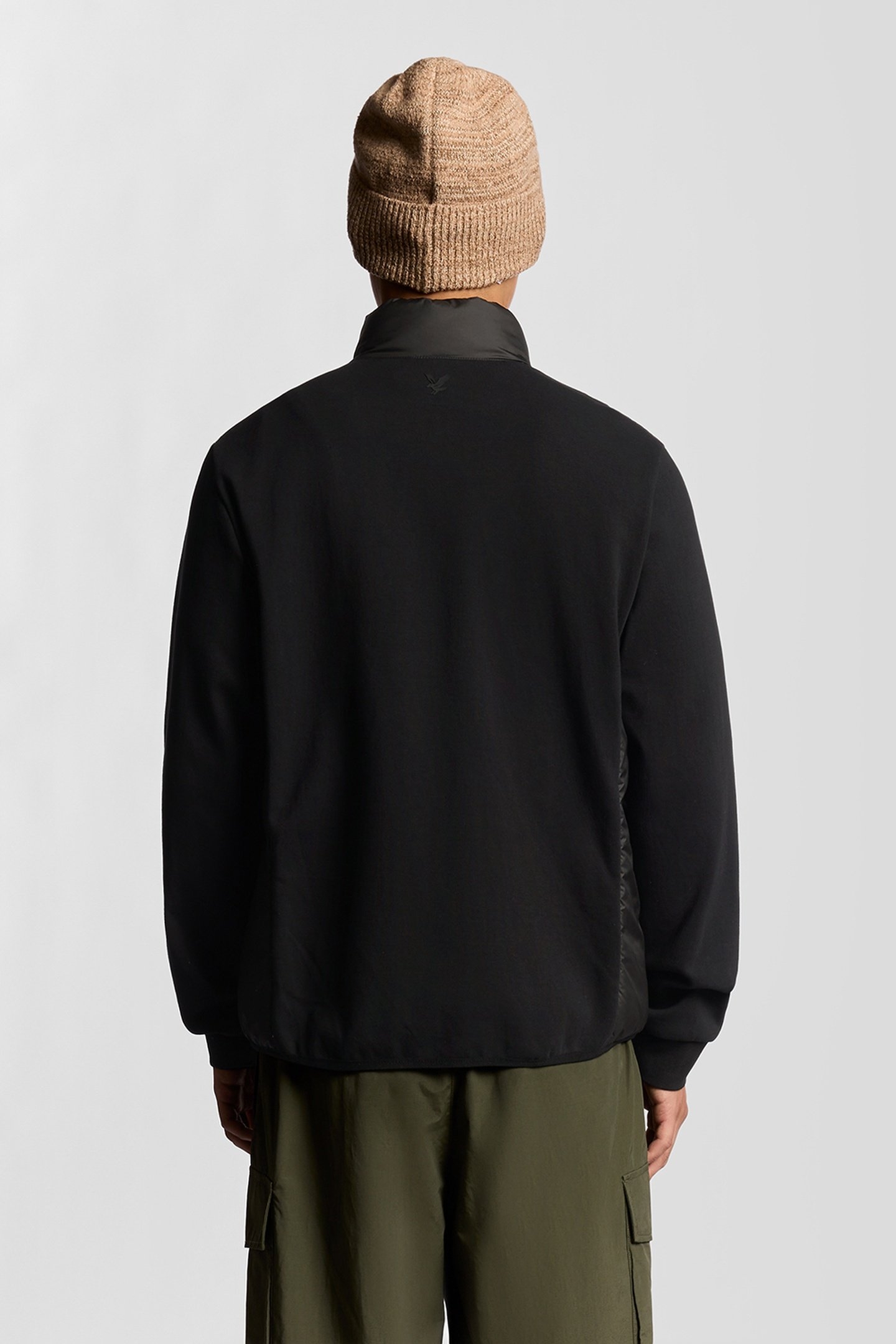 FUNNEL NECK HYBRID ZIP THROUGH JUMPER JET BLACK 3