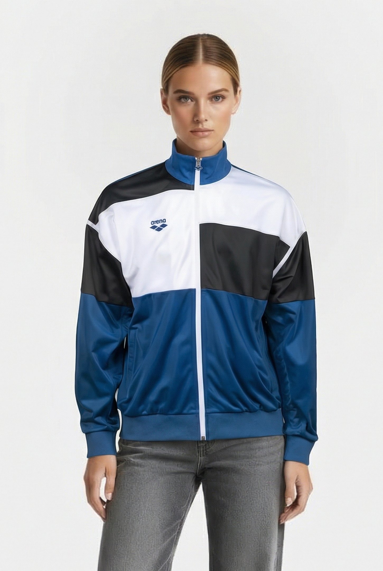 UNISEX PANEL JACKET TEAM DENIM ASH GREY WHITE 1