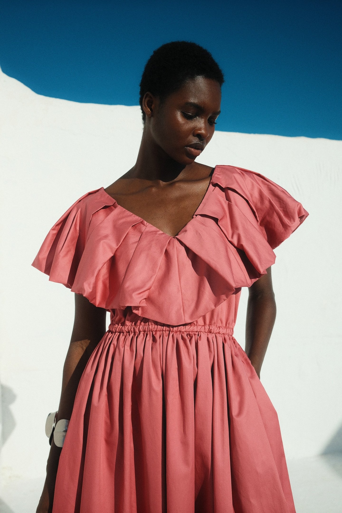 DEOS LONG DRESS POPLIN ROSEWINE 4