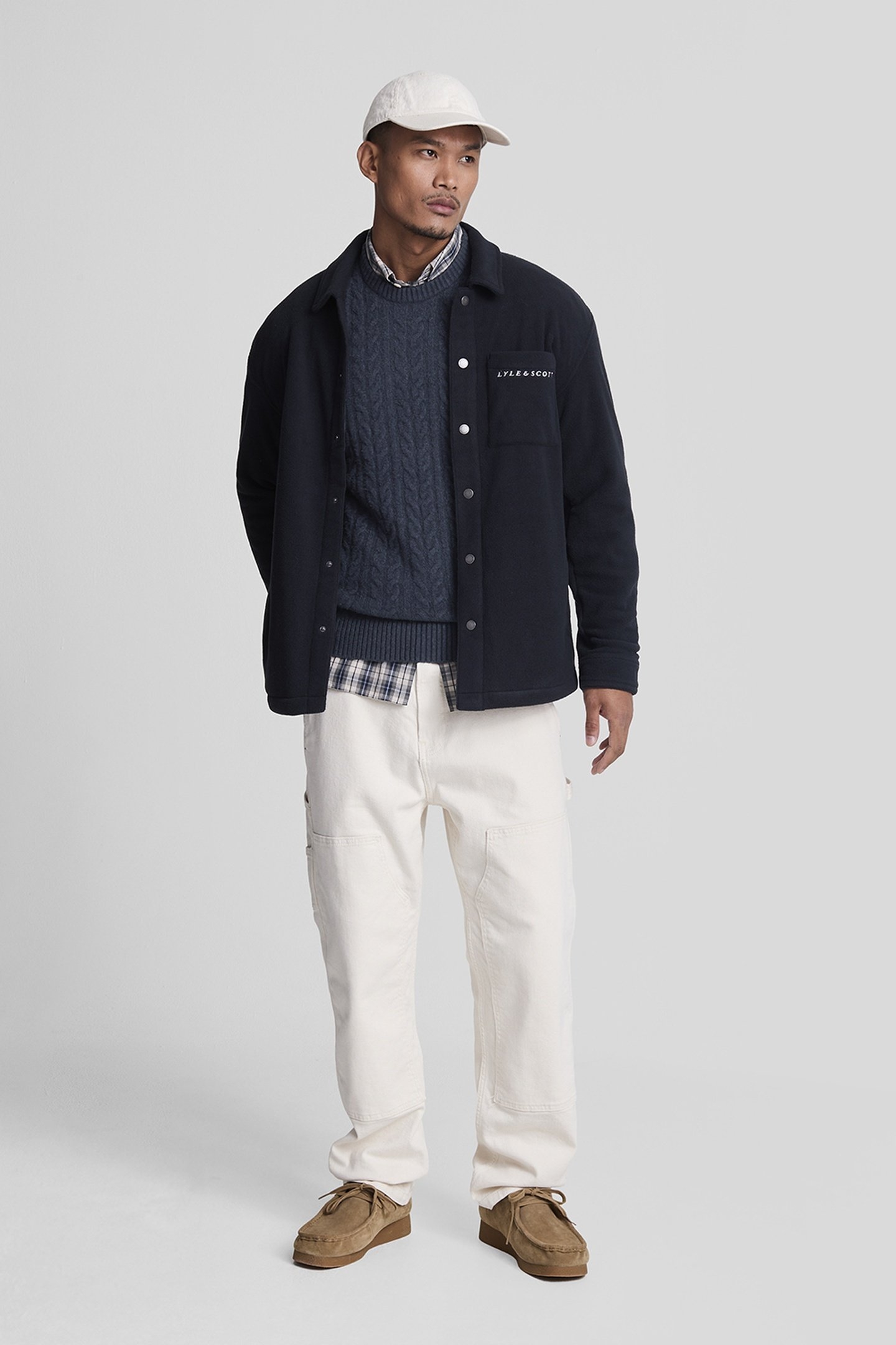 CABLE CREW NECK JUMPER DARK NAVY MARL 3