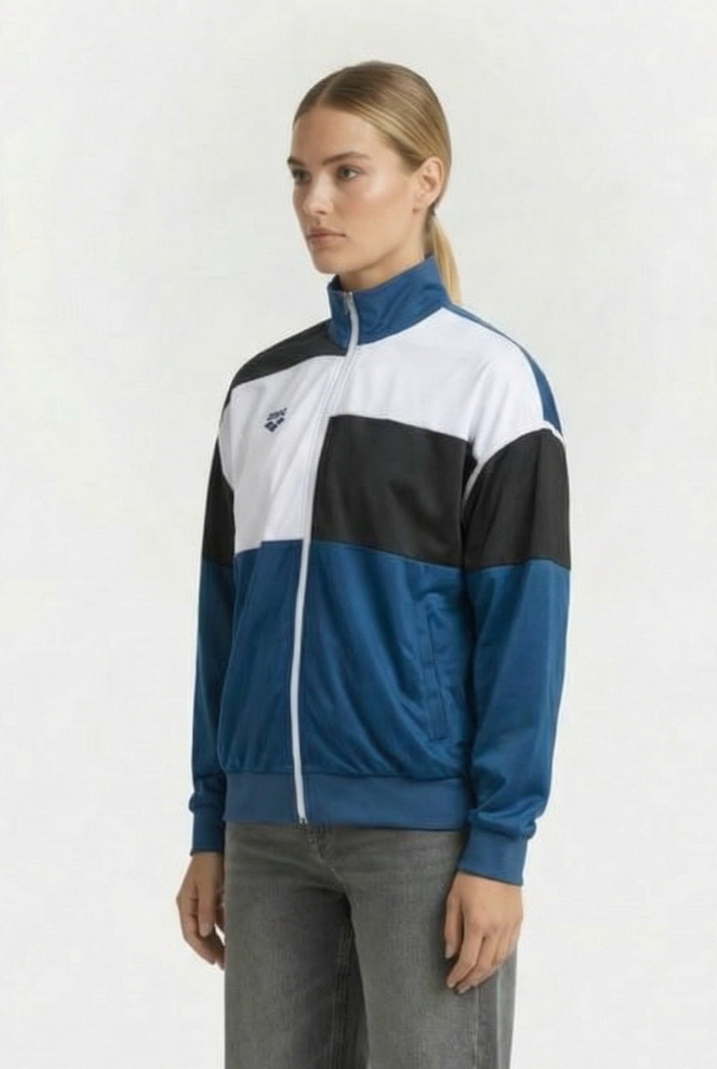 UNISEX PANEL JACKET TEAM DENIM ASH GREY WHITE 5