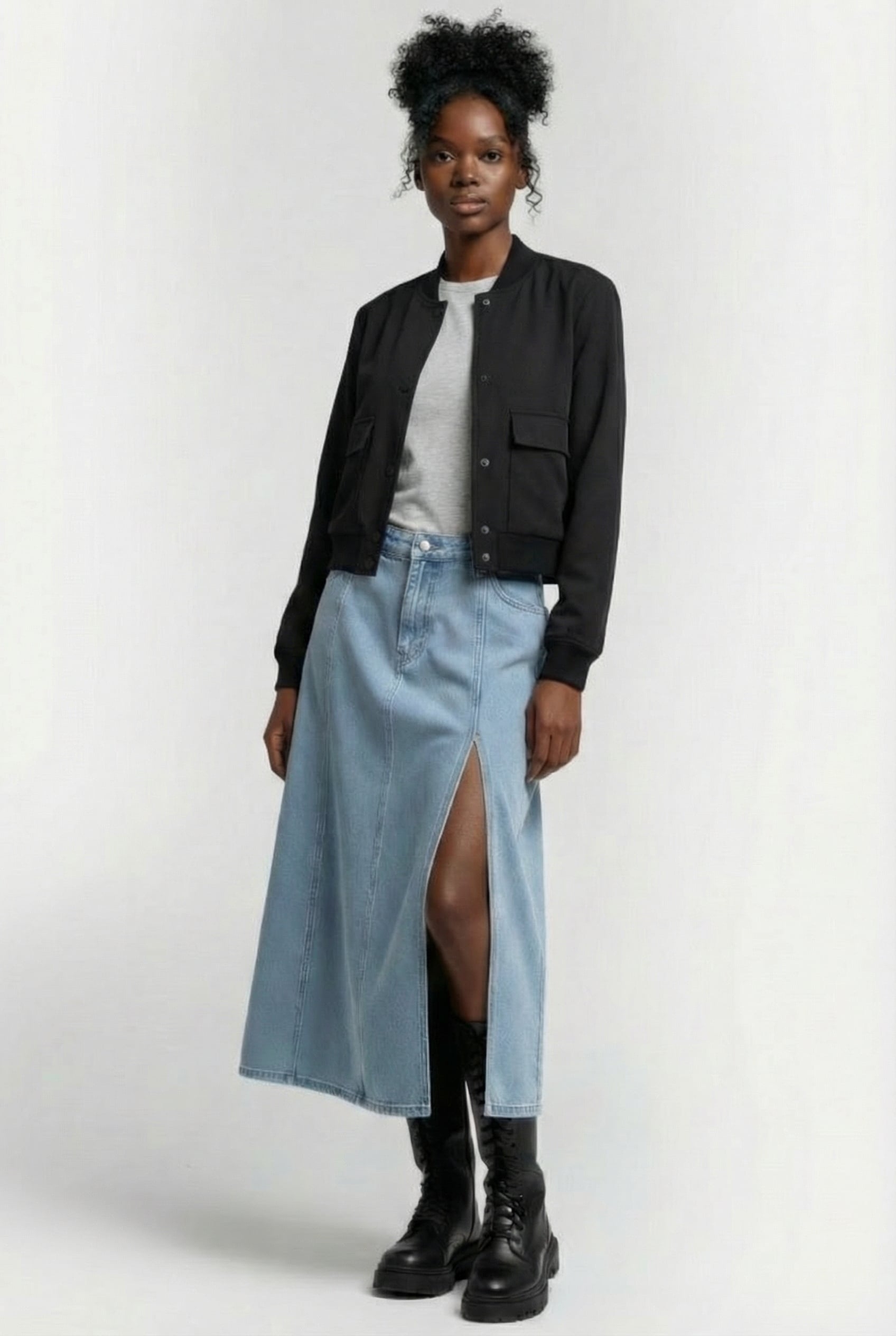 BOMBER UTILITY POCKET JACKET BLACK 2