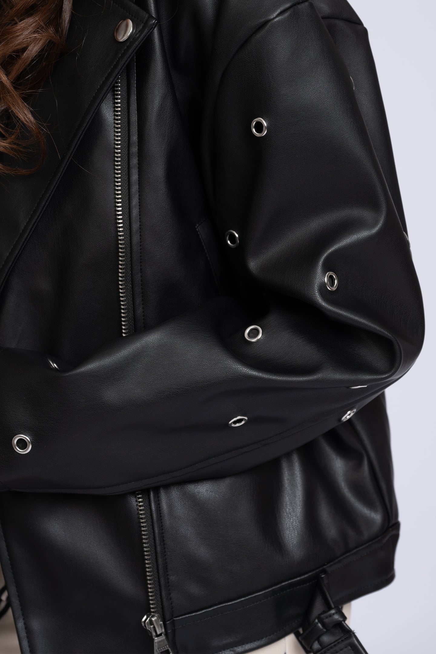 EYELET BIKER JACKET BLACK 5