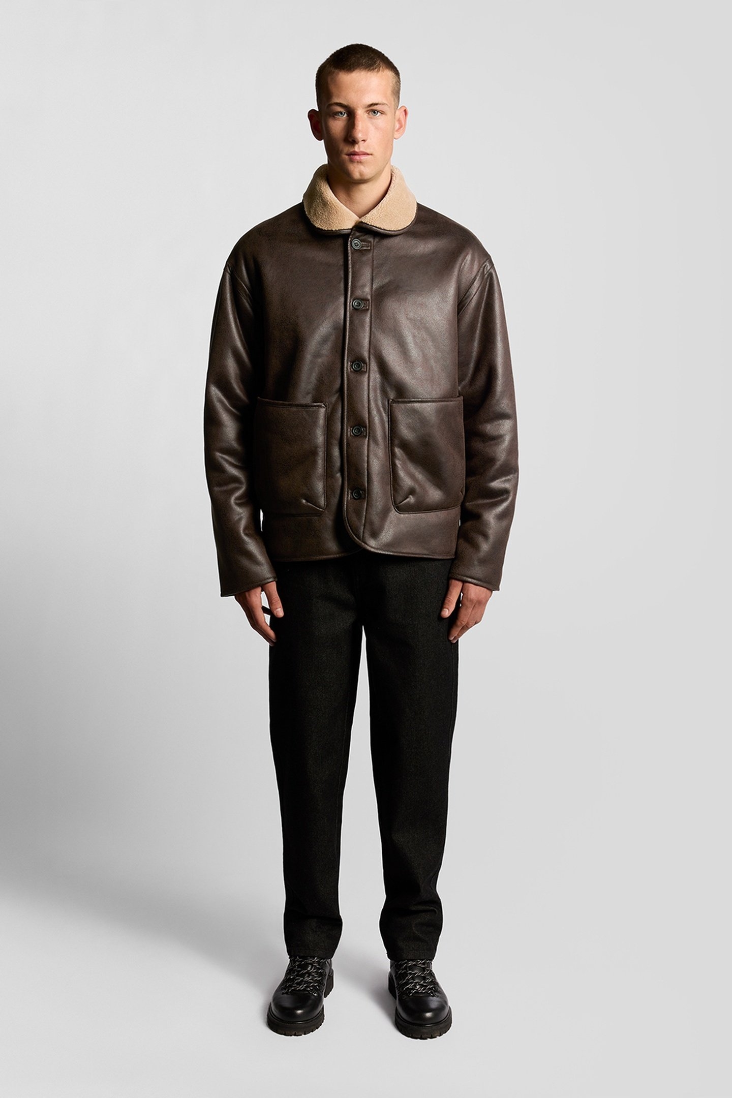 SHEARLING JACKET WHISKEY BROWN 1