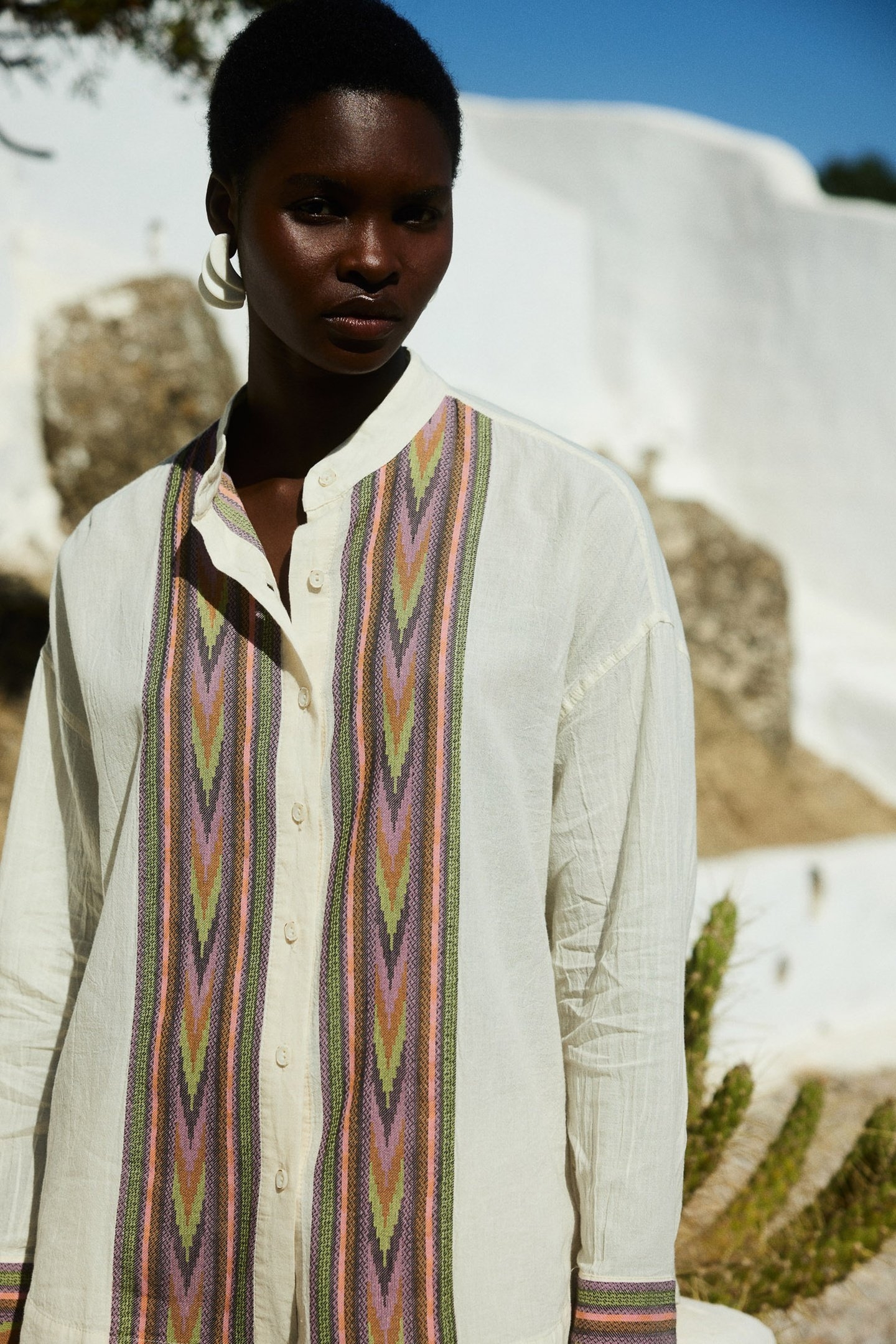 THEORY SHIRT JACQUARD PINK GREEN 4