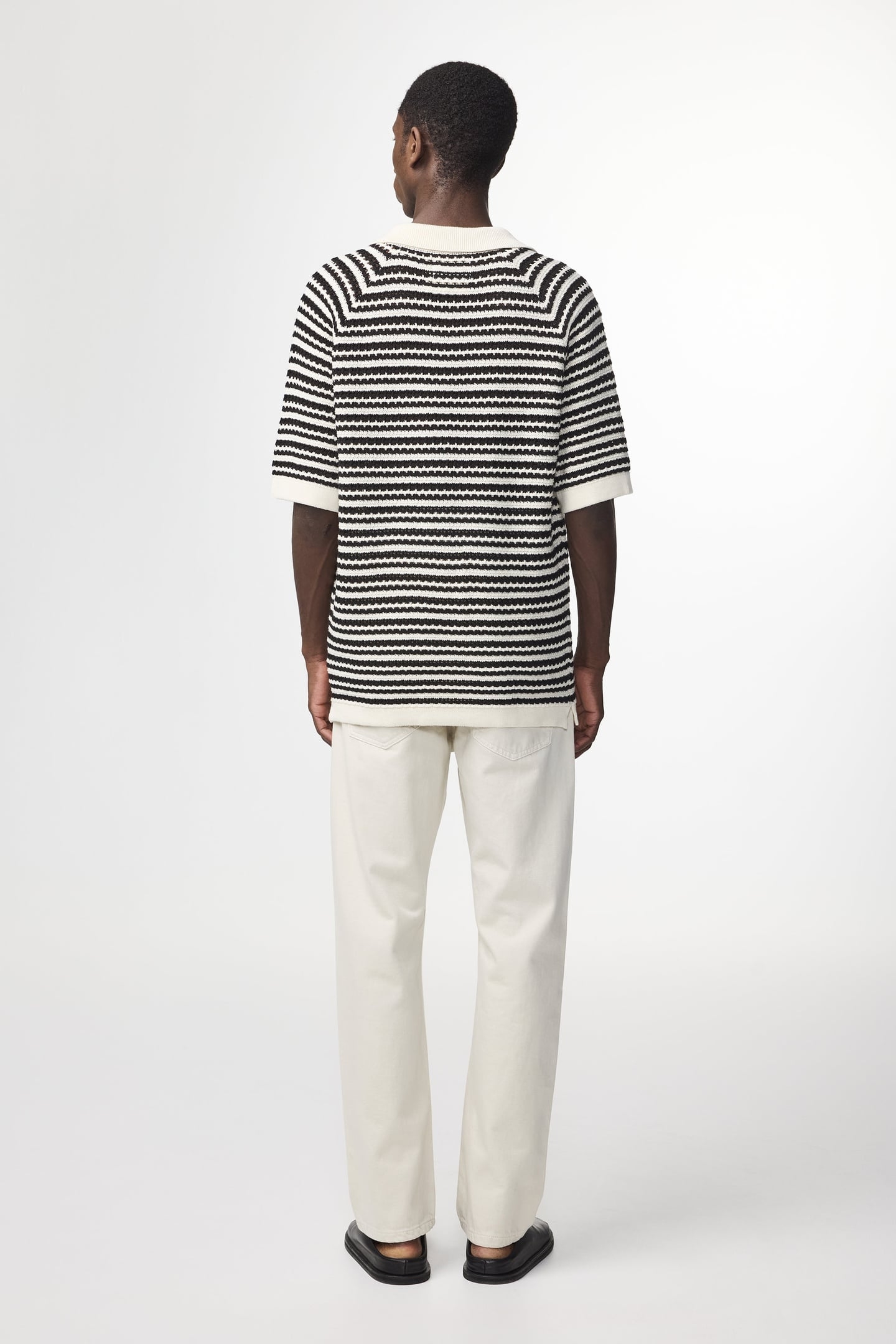 BRETT SS POLO 6686 BLACK STRIPE 3