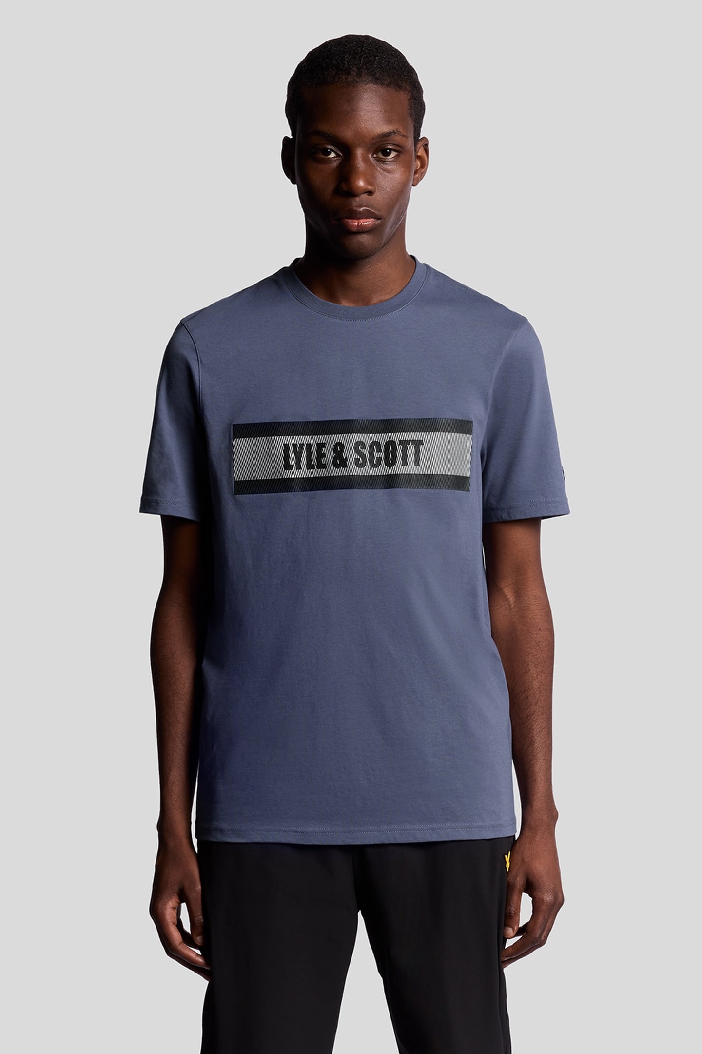 STRIPE LOGO GRAPHIC T-SHIRT STEEL INDIGO 2