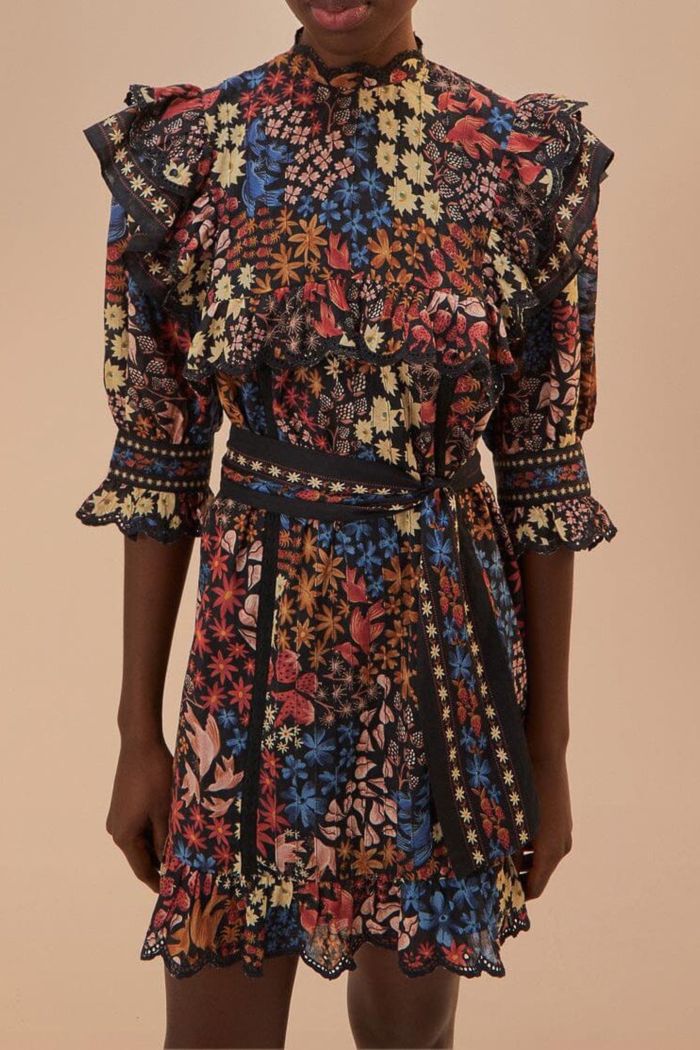 JUJUS GARDEN BLACK MINI DRESS 1