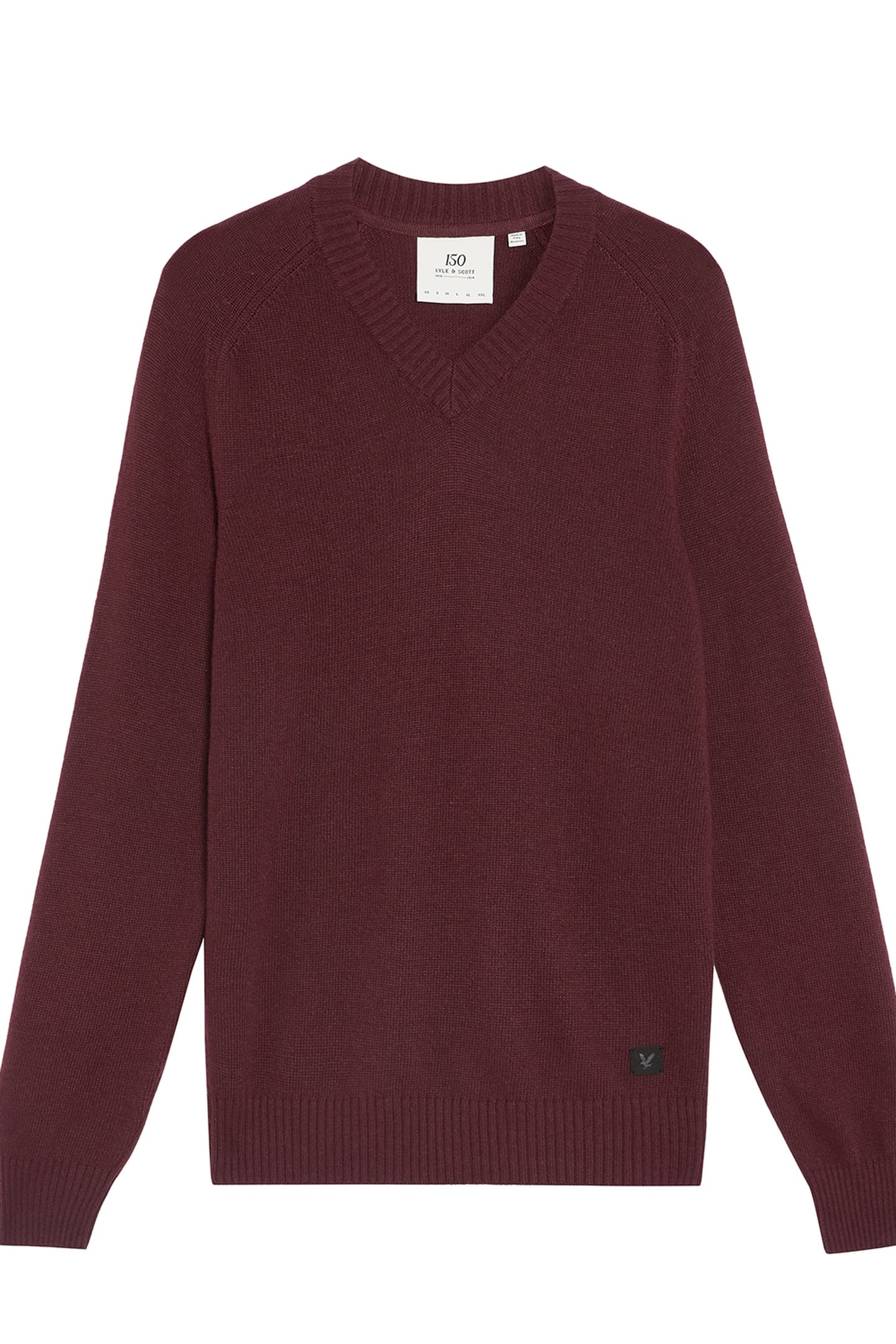 SADDLE SLEEVE V NECK JUMPER BURGUNDY HEATHER 4
