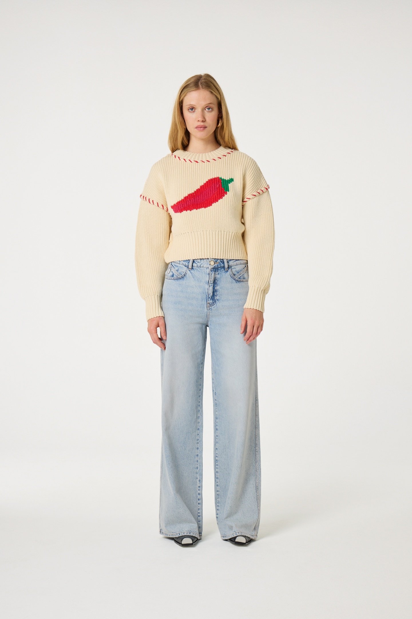 ALEX WIDE LEG JEANS FADED LIGHT BLUE 1