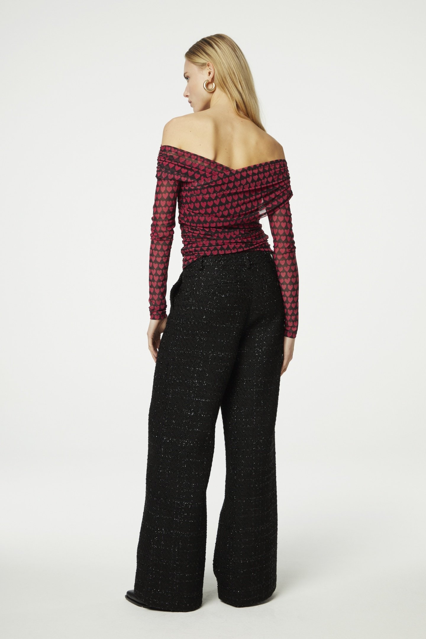 REMI TWEED TROUSERS BLACK 2