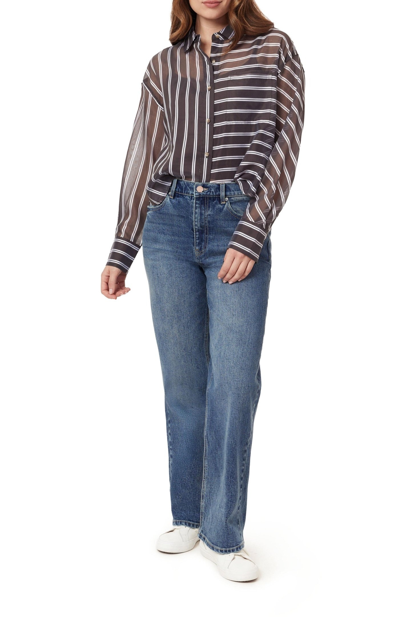 CROPPED SHIRT BROWN STRIPE 3