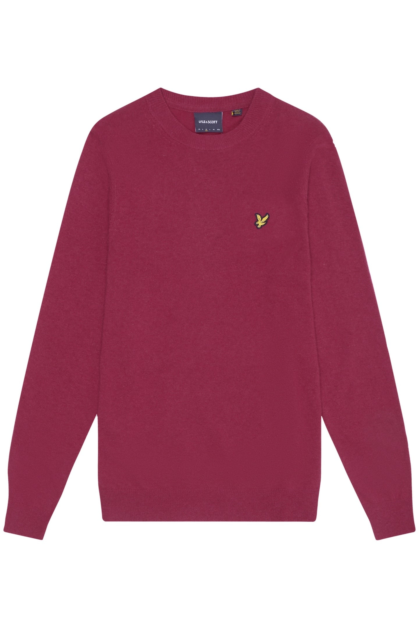 LAMBSWOOL BLEND CREW NECK JUMPER RICH BURGUNDY MARL 5