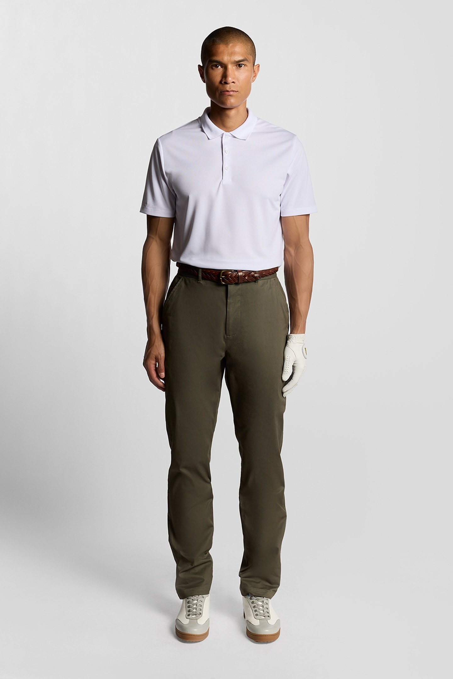 COURSE STRETCH CHINO TROUSERS CACTUS GREEN 2