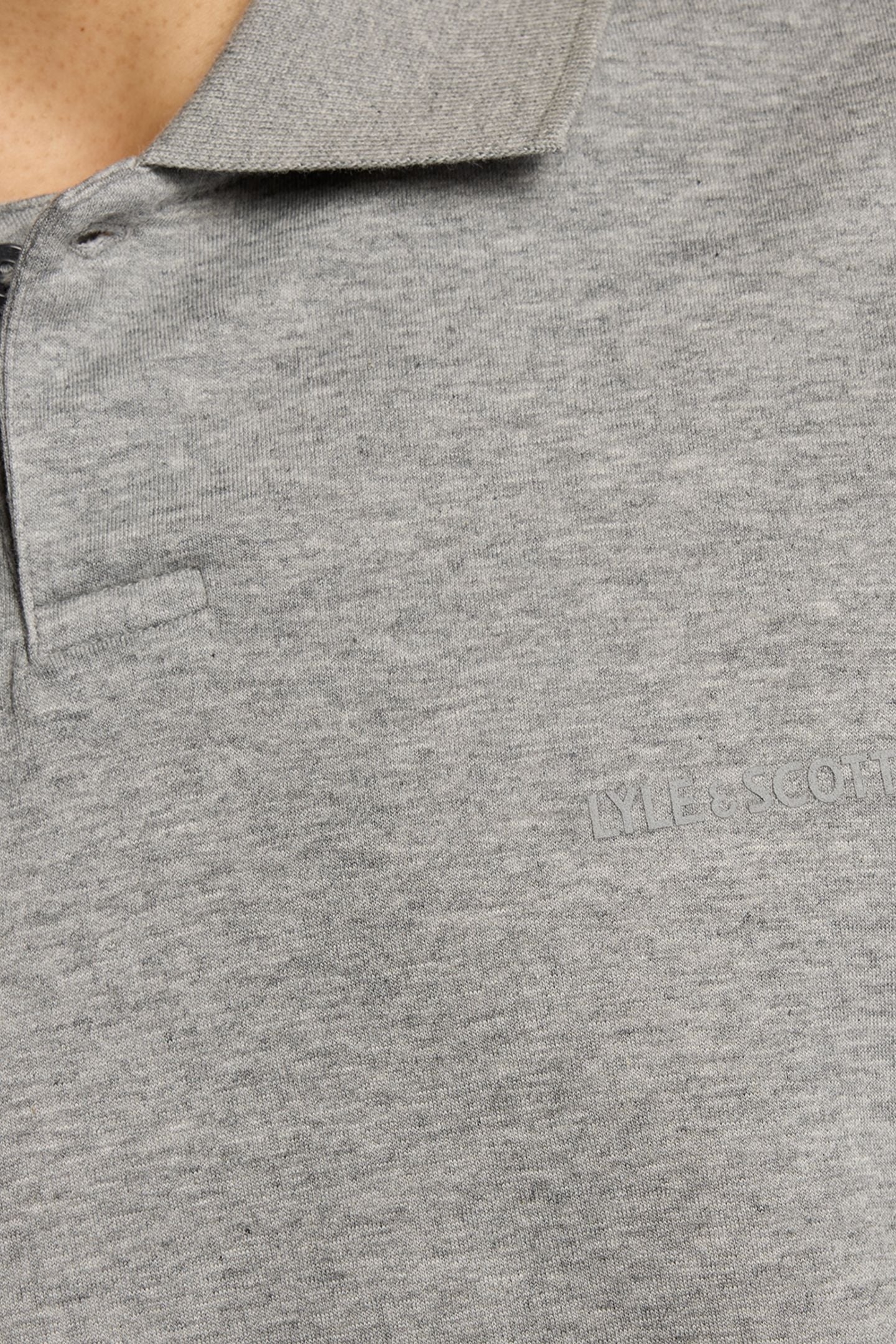 CHEST LOGO INTERLOCK POLO SHIRT MID GREY MARL 3