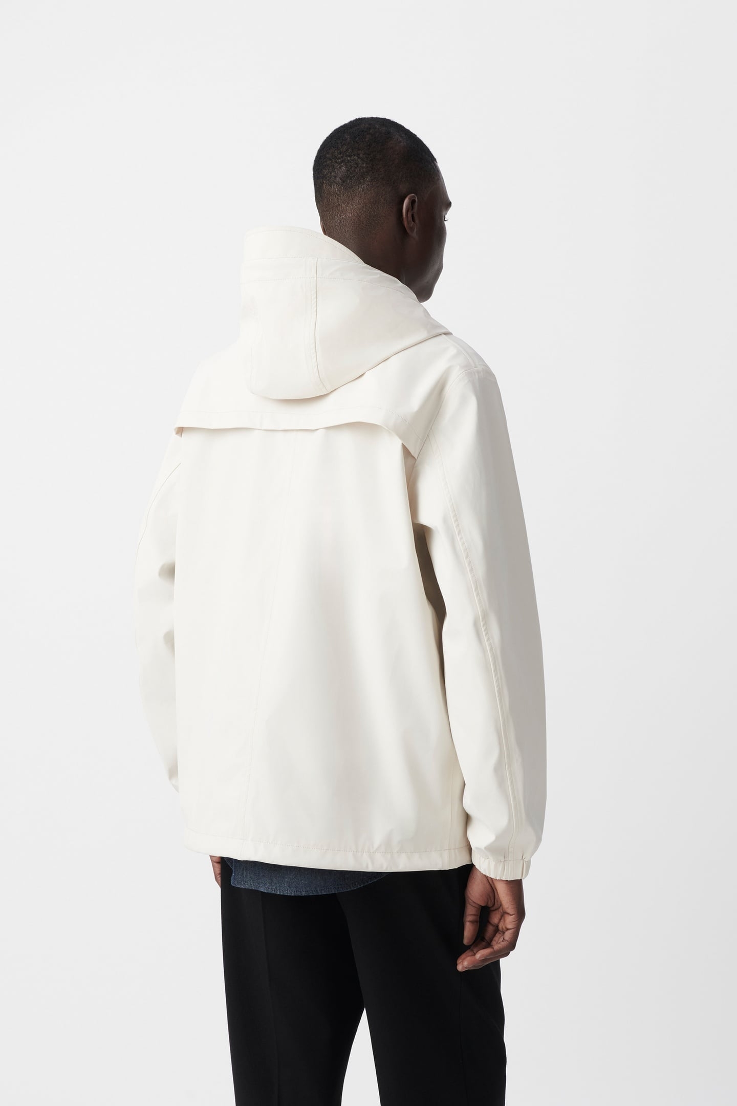 CHALK RUBBER NYLON HOODED JACKET 3