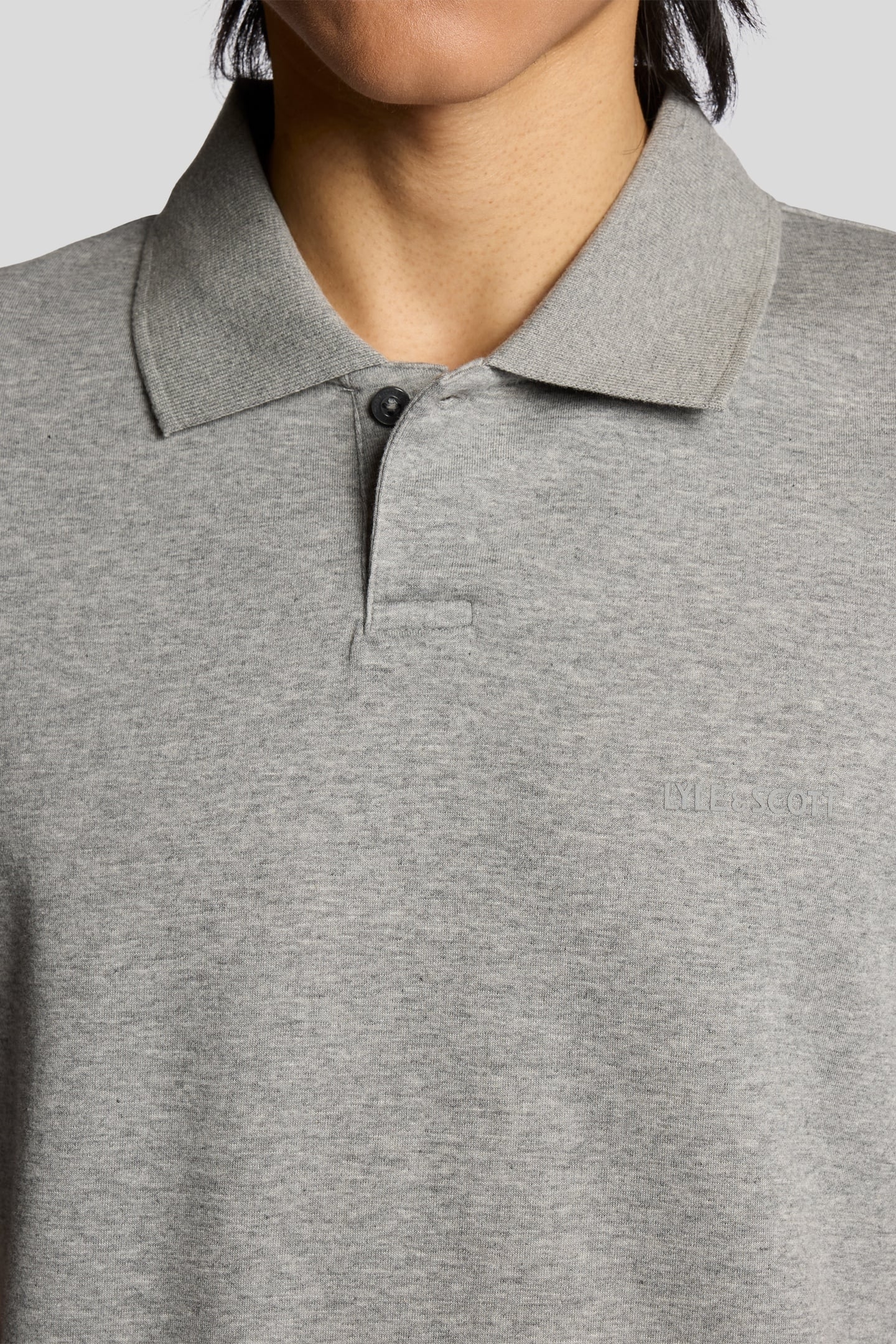 CHEST LOGO INTERLOCK POLO SHIRT MID GREY MARL 4