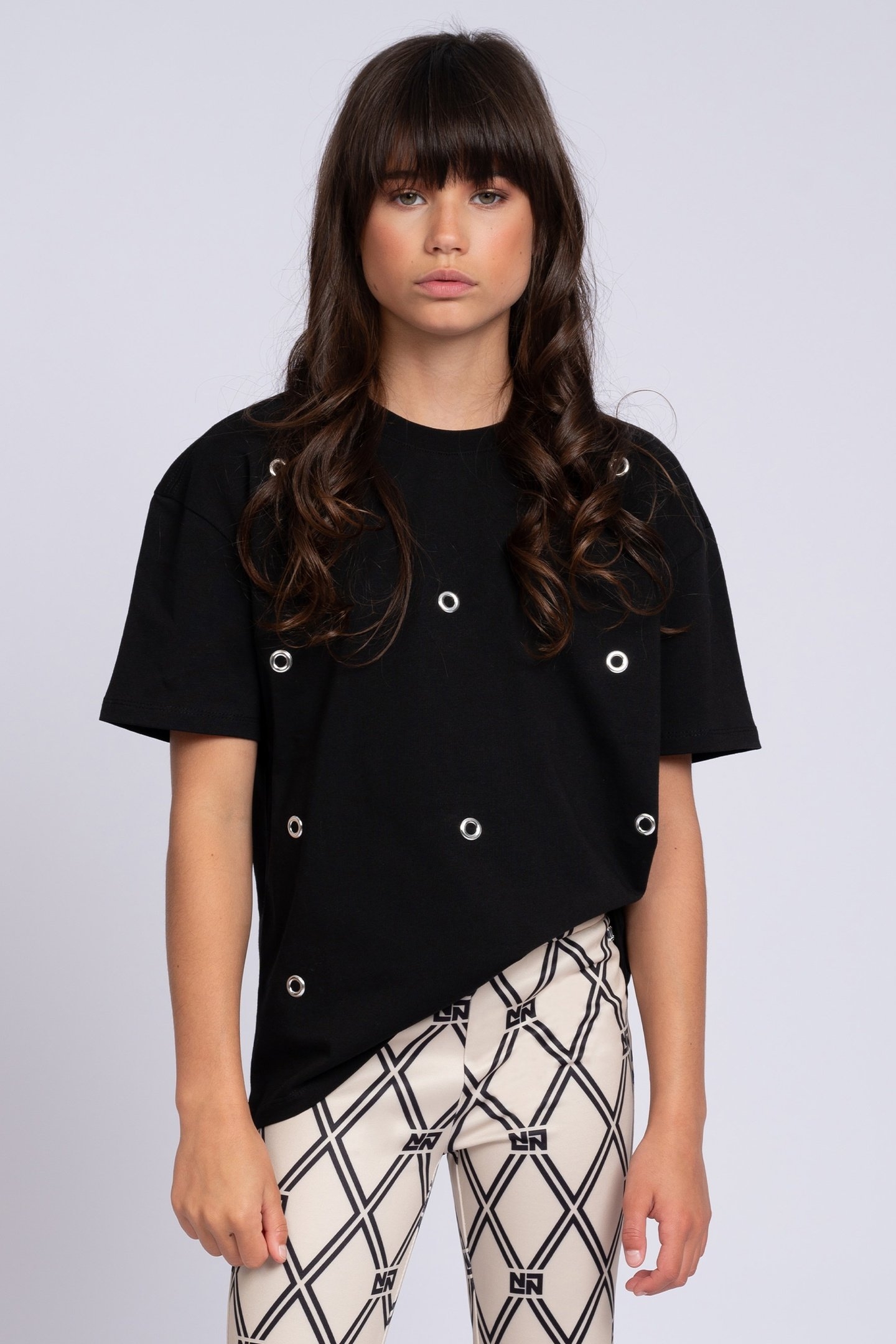 EYELET T-SHIRT BLACK 1