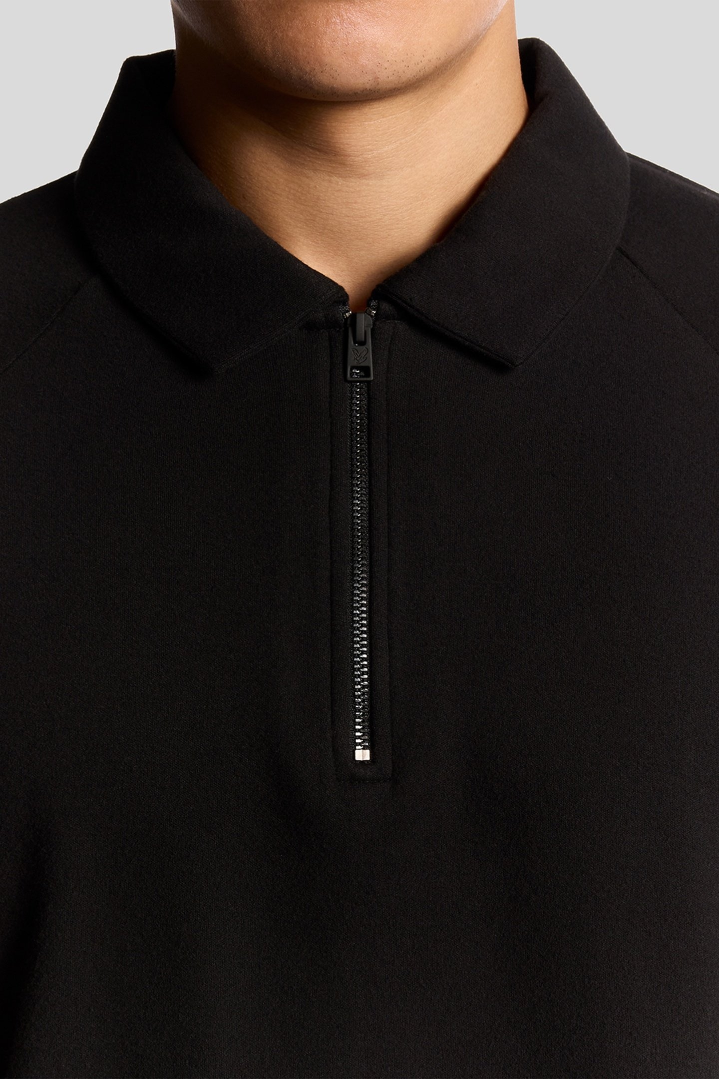 INTERLOCK ZIPPED POLO SHIRT JET BLACK 5
