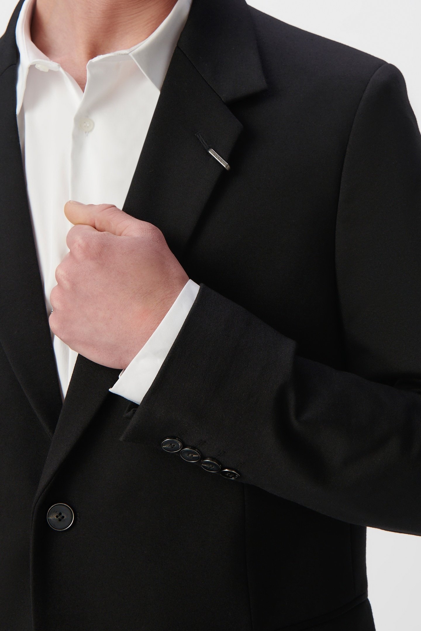 BLACK MILANO KNIT LOOSE SUIT JACKET 7