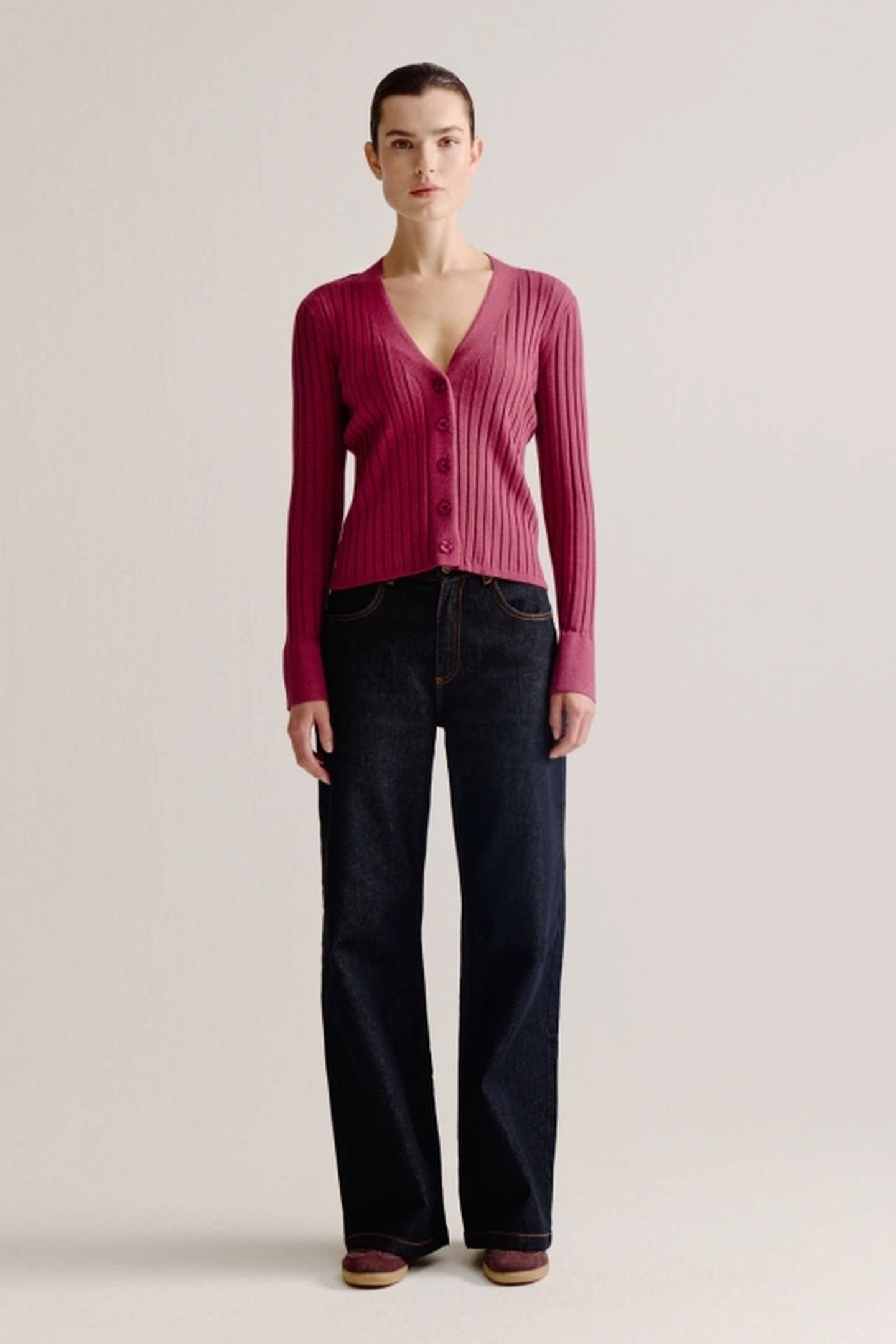 LIEVE CARDIGAN BORDEAUX 1