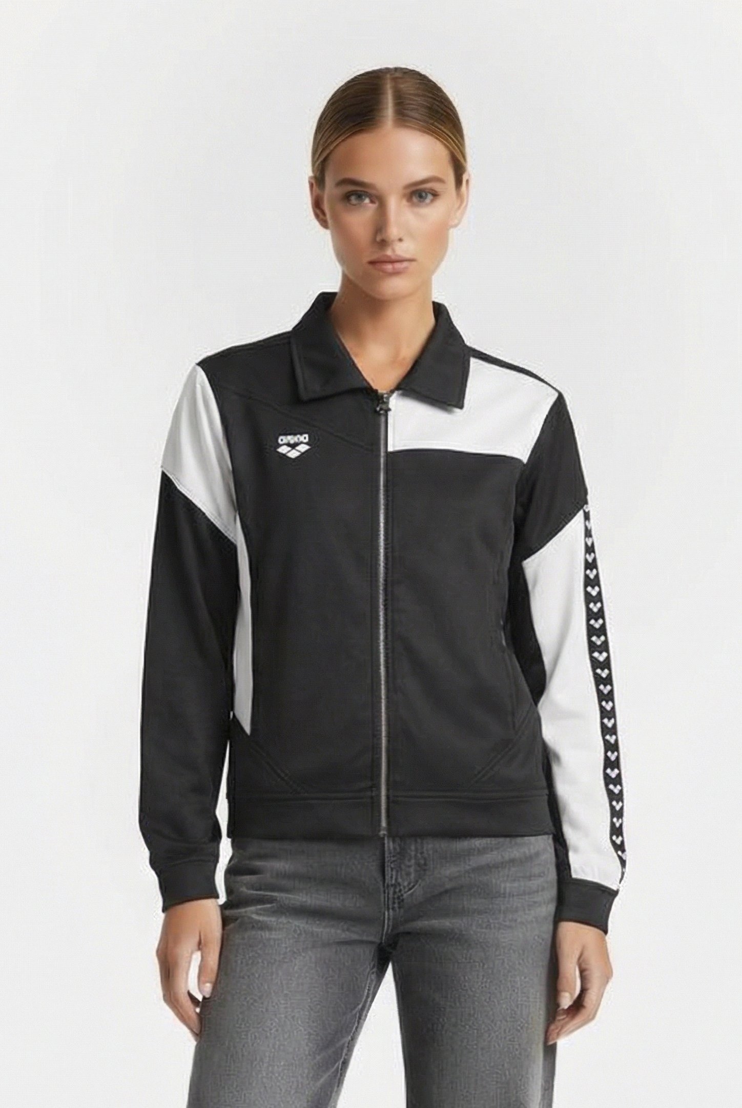 UNISEX DENIM JACKET BLACK WHITE 2